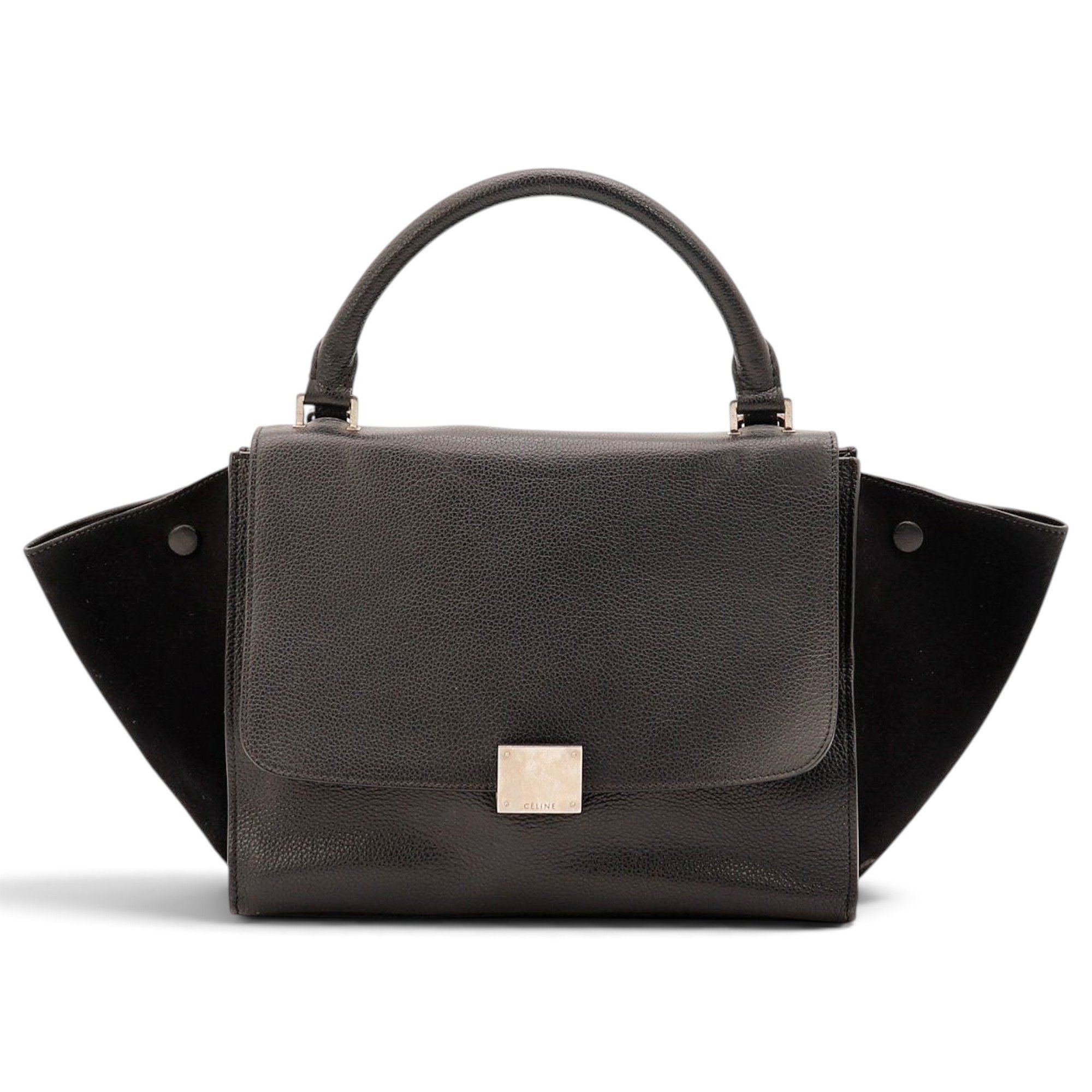 Trapèze leather handbag