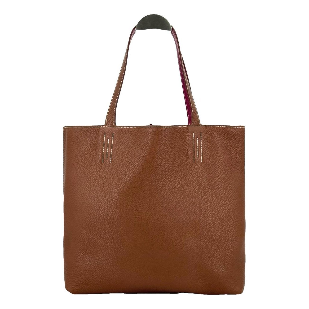 Double sens leather tote