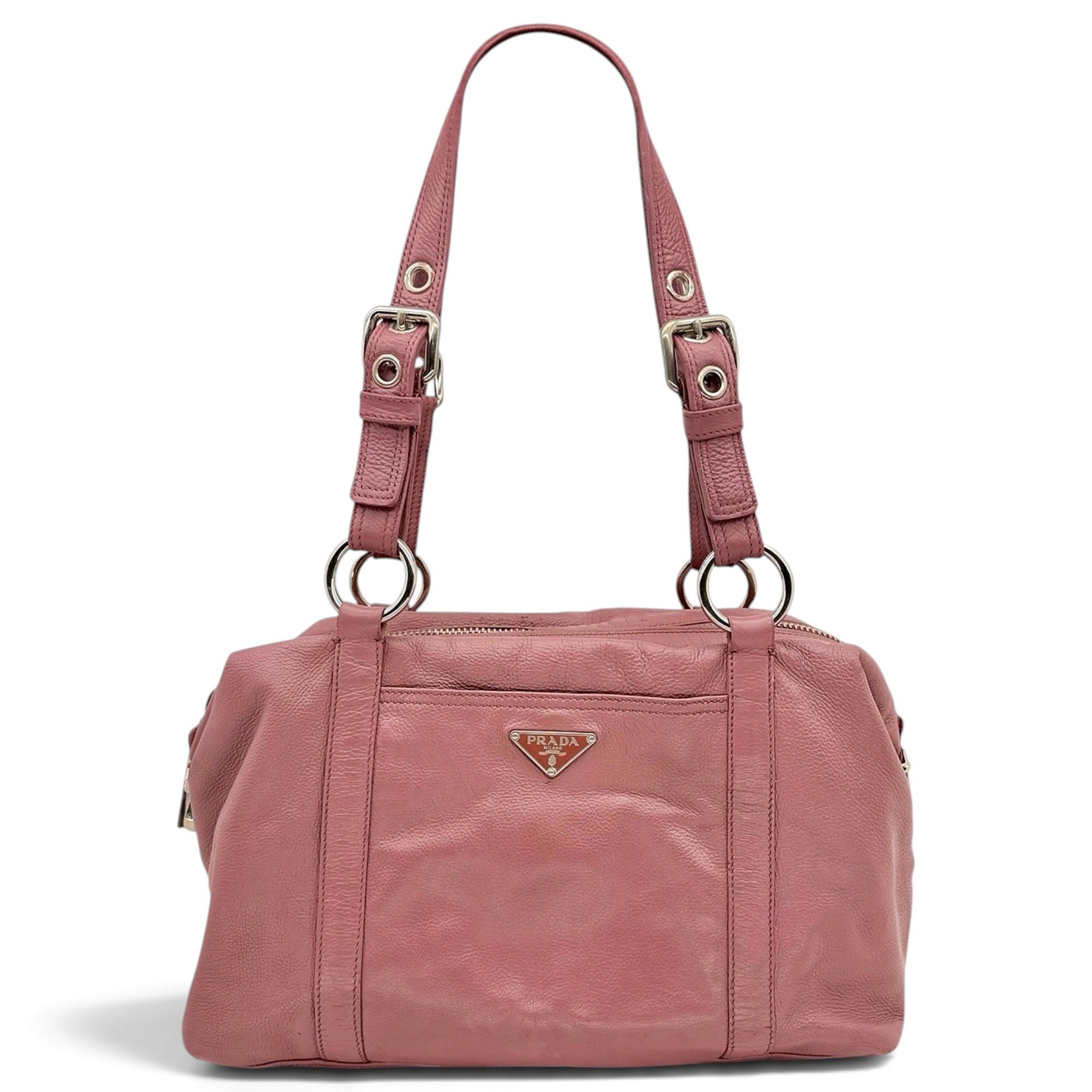Bowling leather handbag
