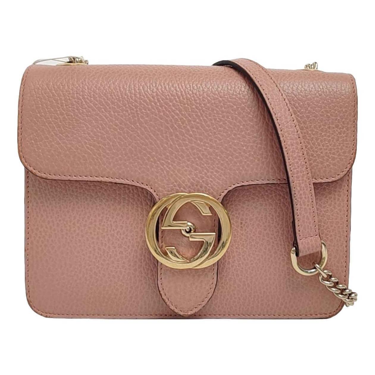 Interlocking leather crossbody bag