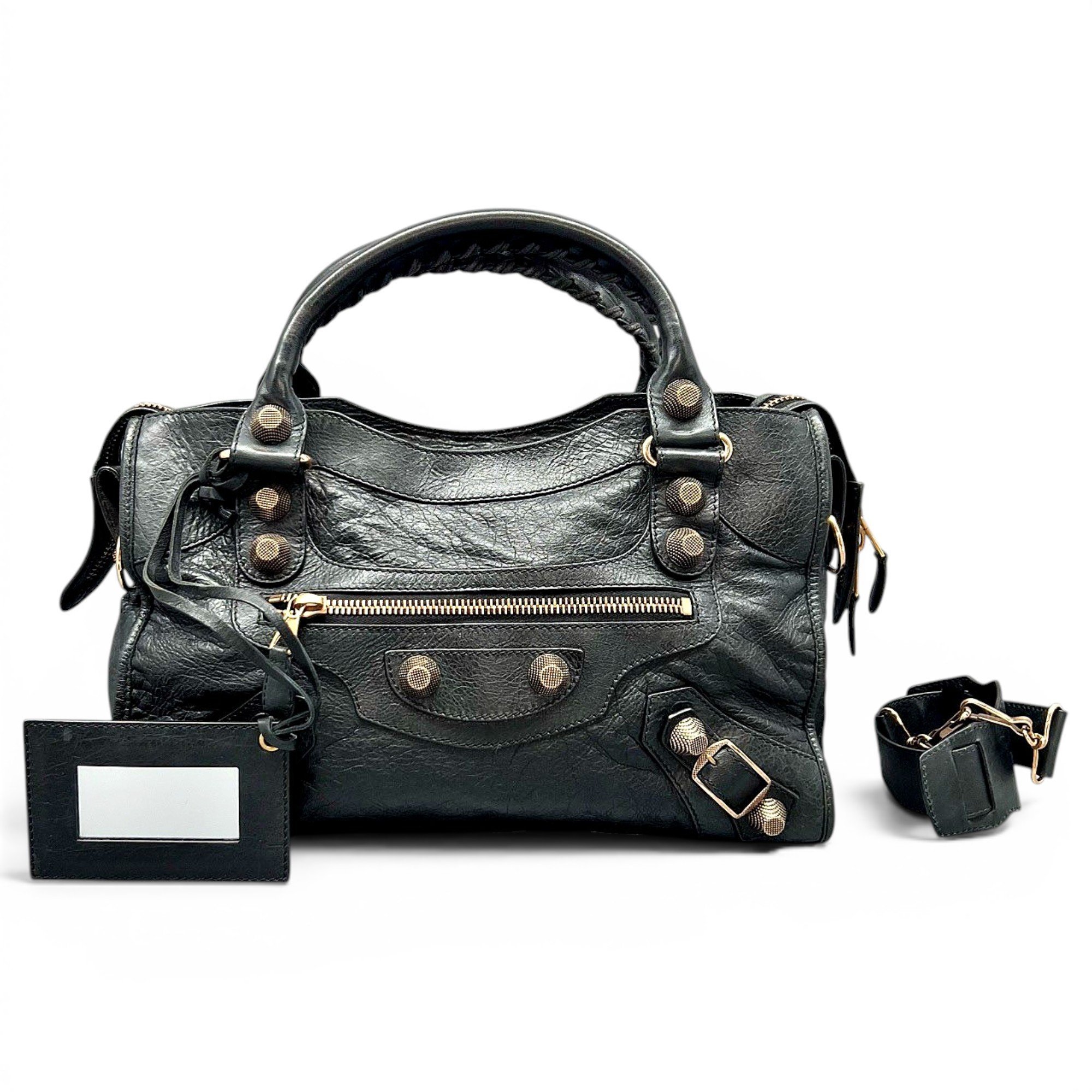 City leather handbag