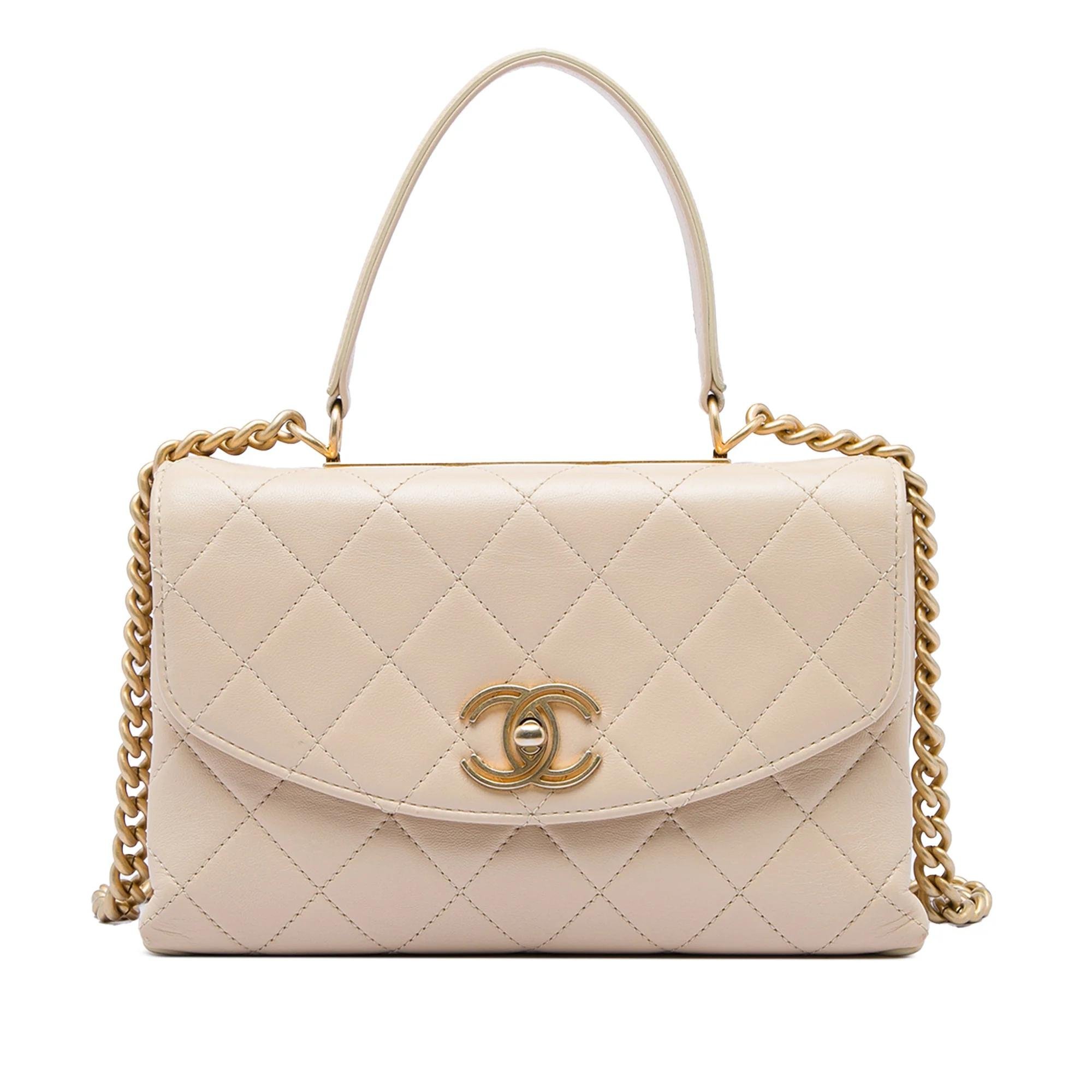 Trendy CC Top Handle pony-style calfskin handbag