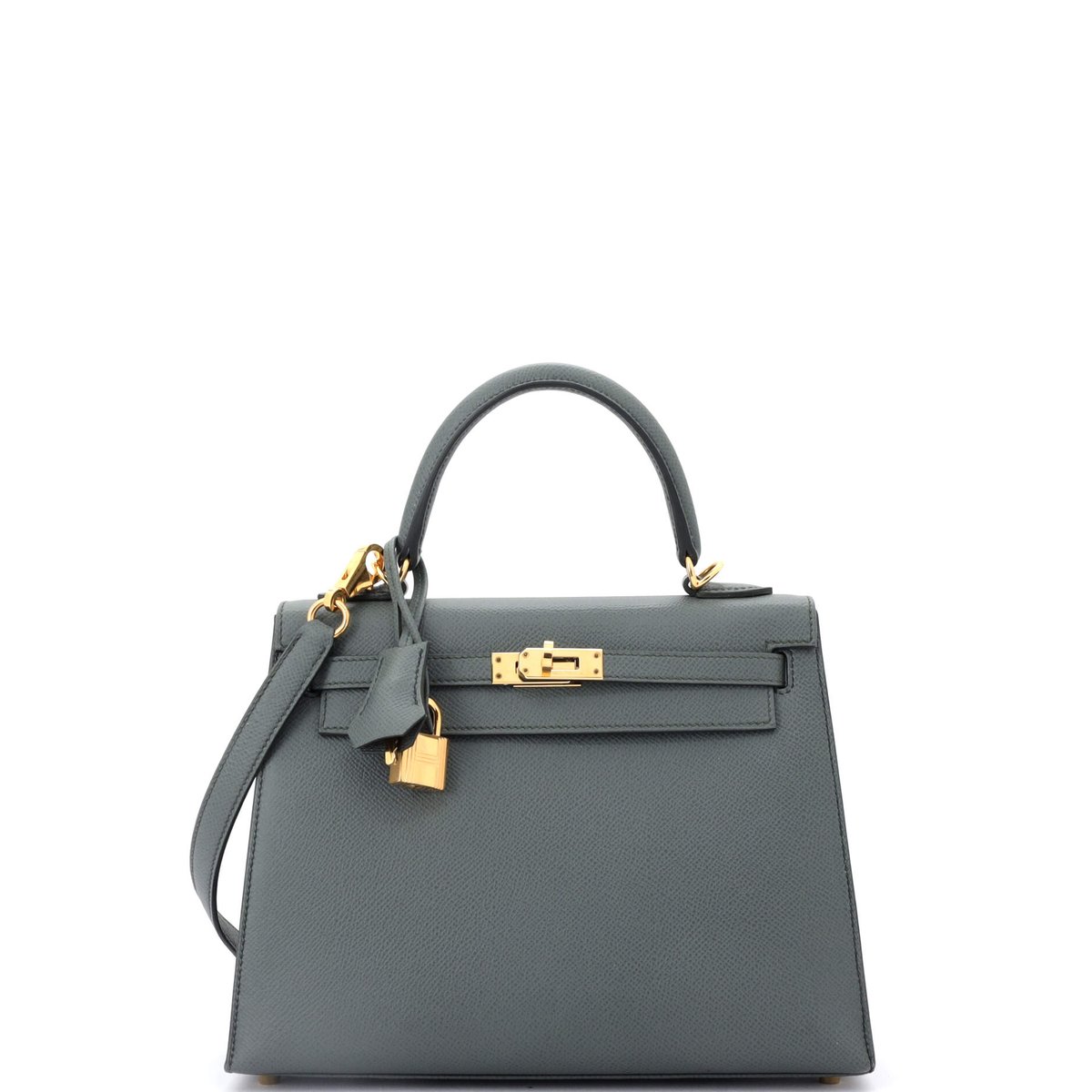 Hermes Kelly Handbag Vert Amande Epsom with Gold Hardware 25