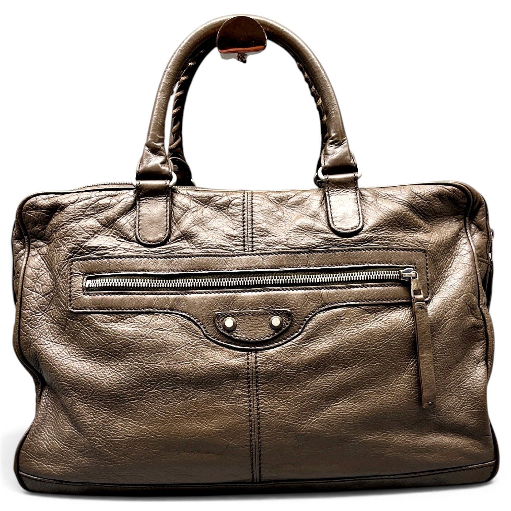 Work leather handbag
