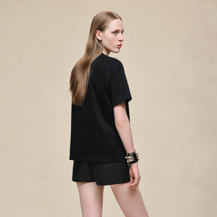 Noir T-shirt With Maxi Print