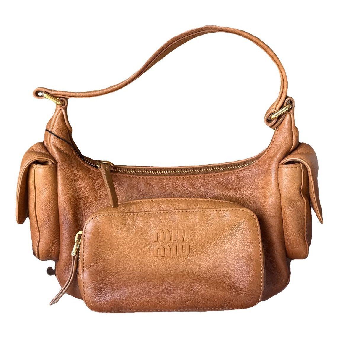 Pocket leather handbag