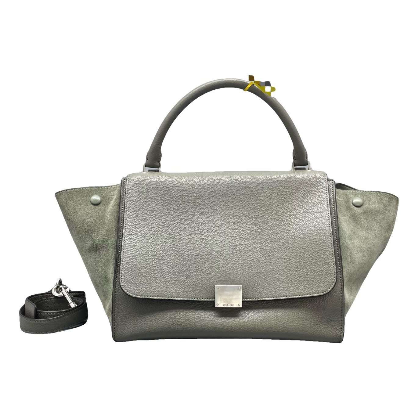 Trapèze leather handbag