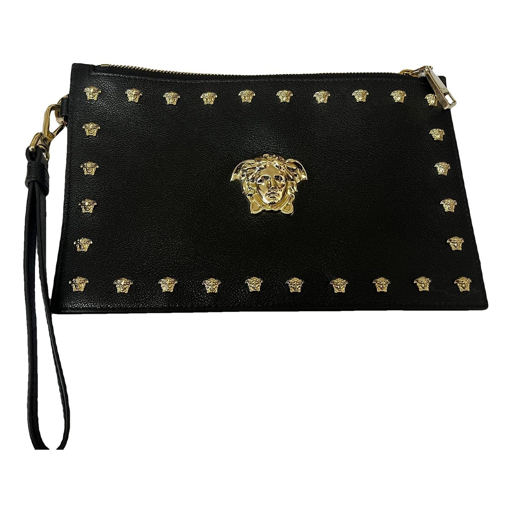 Leather clutch bag