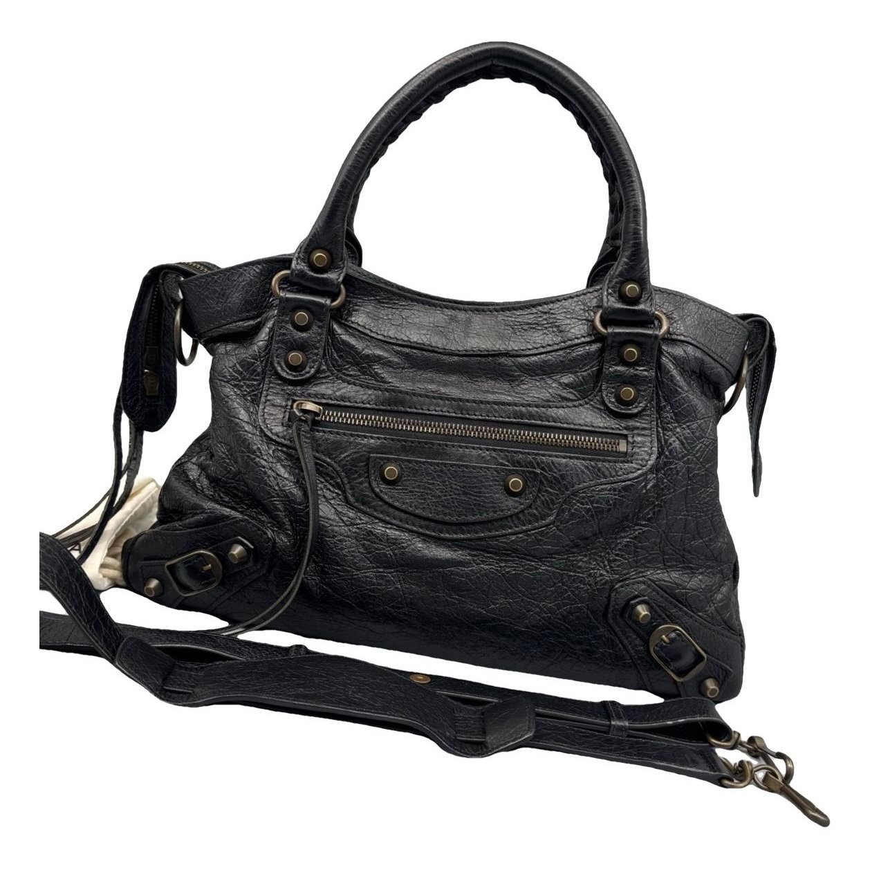 City leather handbag