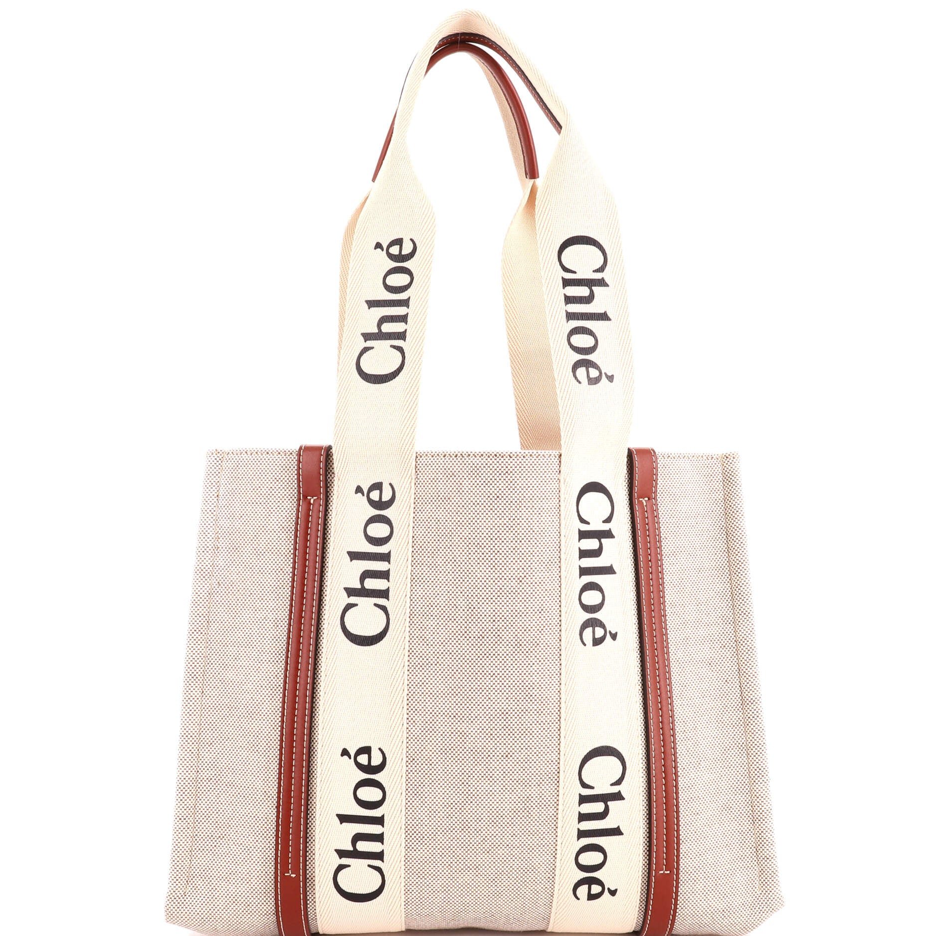 Woody Tote Canvas with Leather Medium