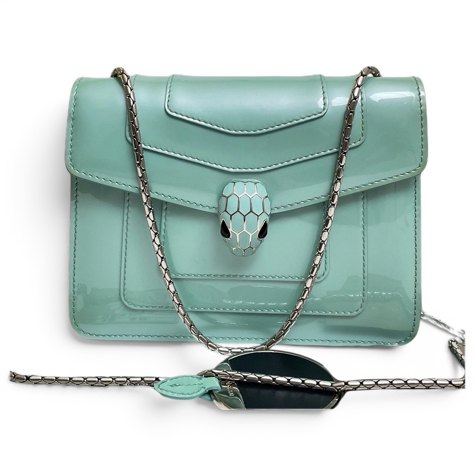 Serpenti patent leather handbag