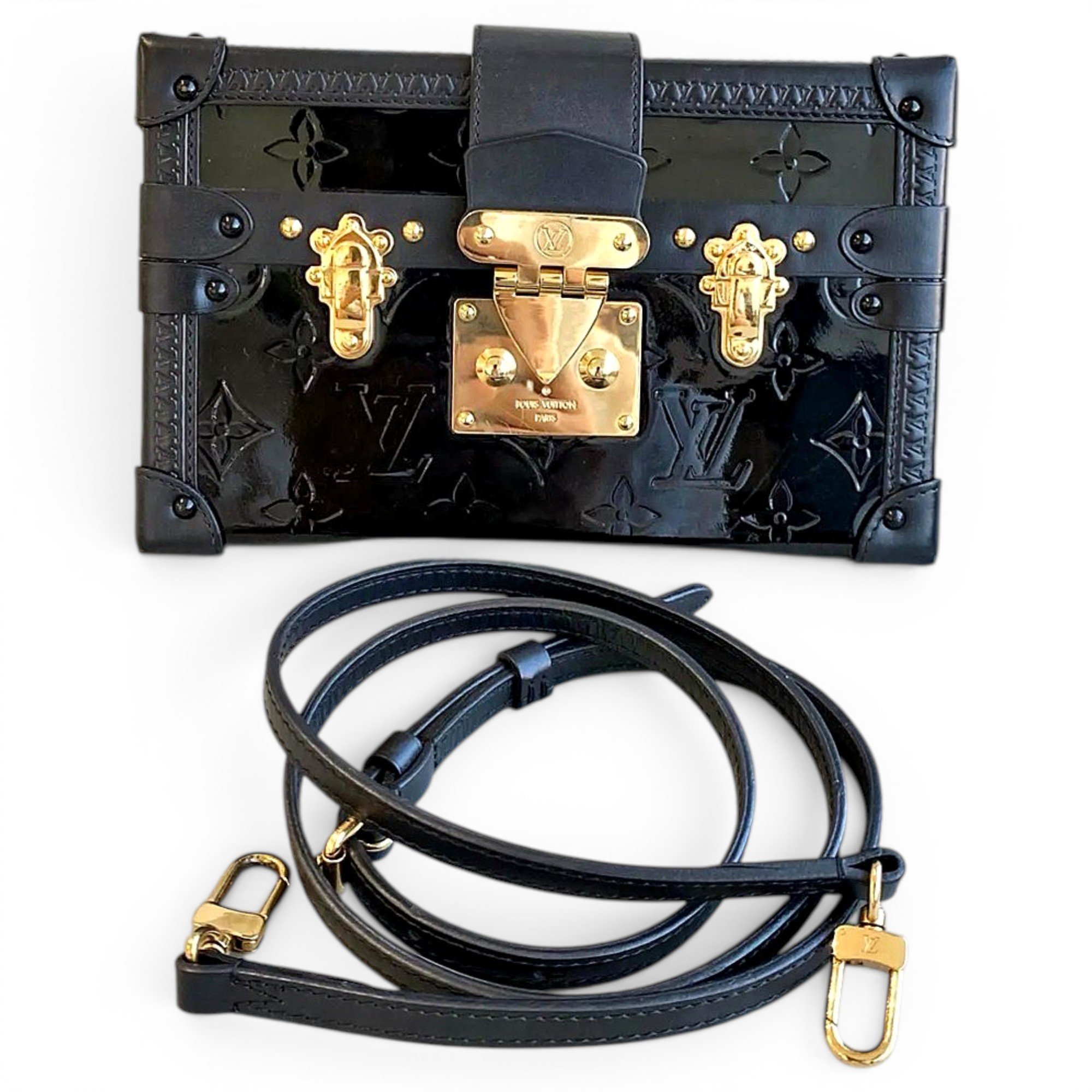 Louis Vuitton Petite Malle patent leather handbag
