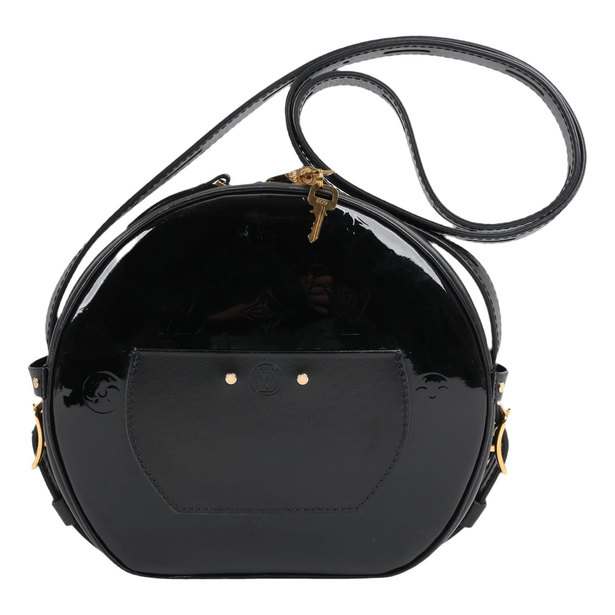 Boîte chapeau souple patent leather handbag