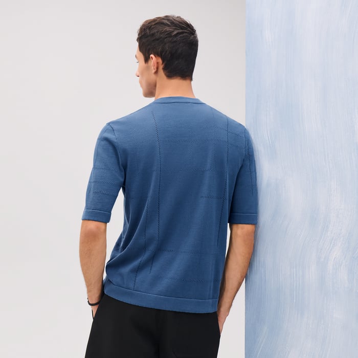 Bleu Turquin "Jeu De Points Sellier" Crewneck Sweater