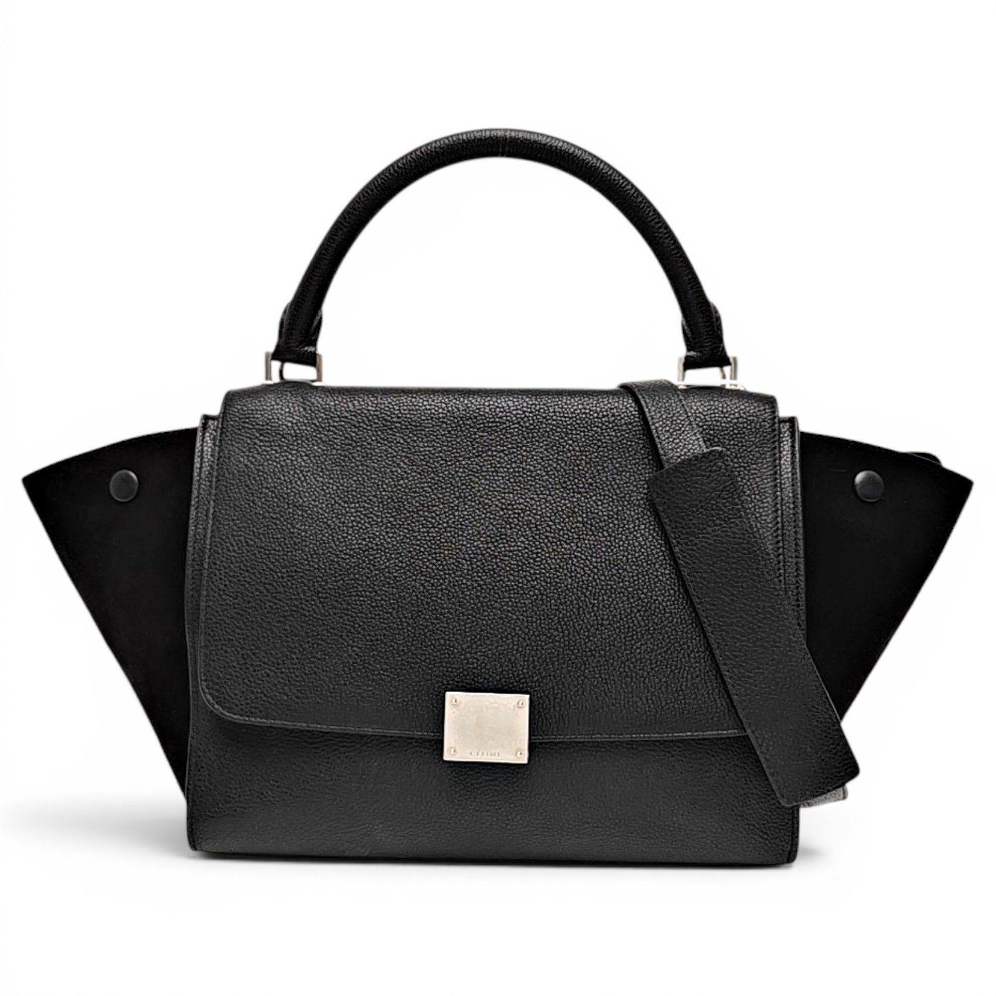 Trapèze leather handbag
