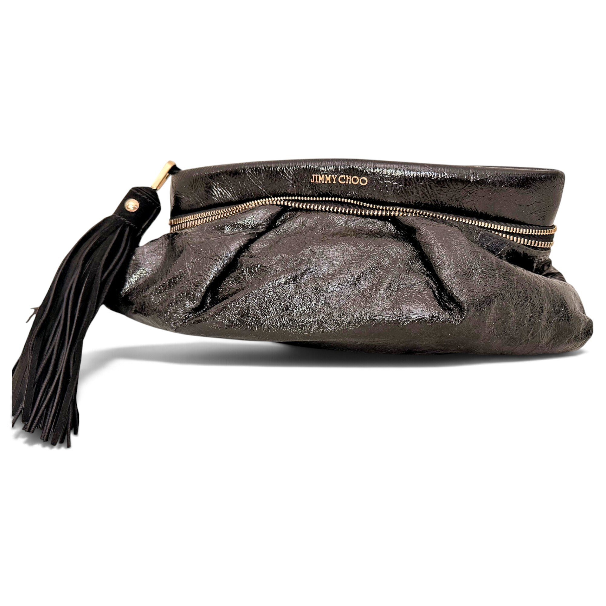 Patent leather clutch bag