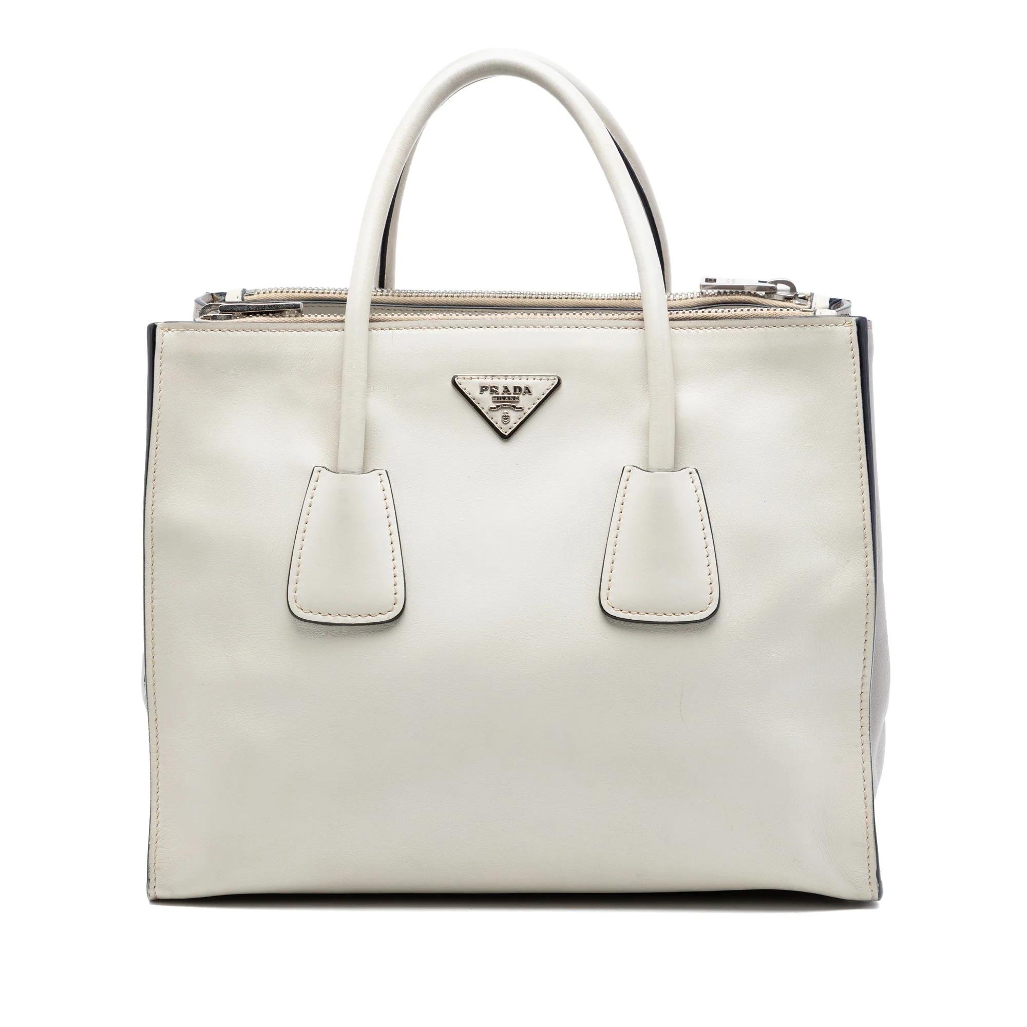 Double leather satchel