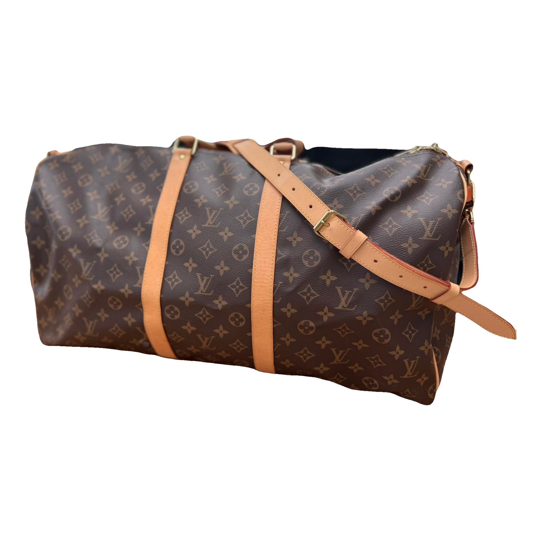 Louis Vuitton Keepall leather travel bag