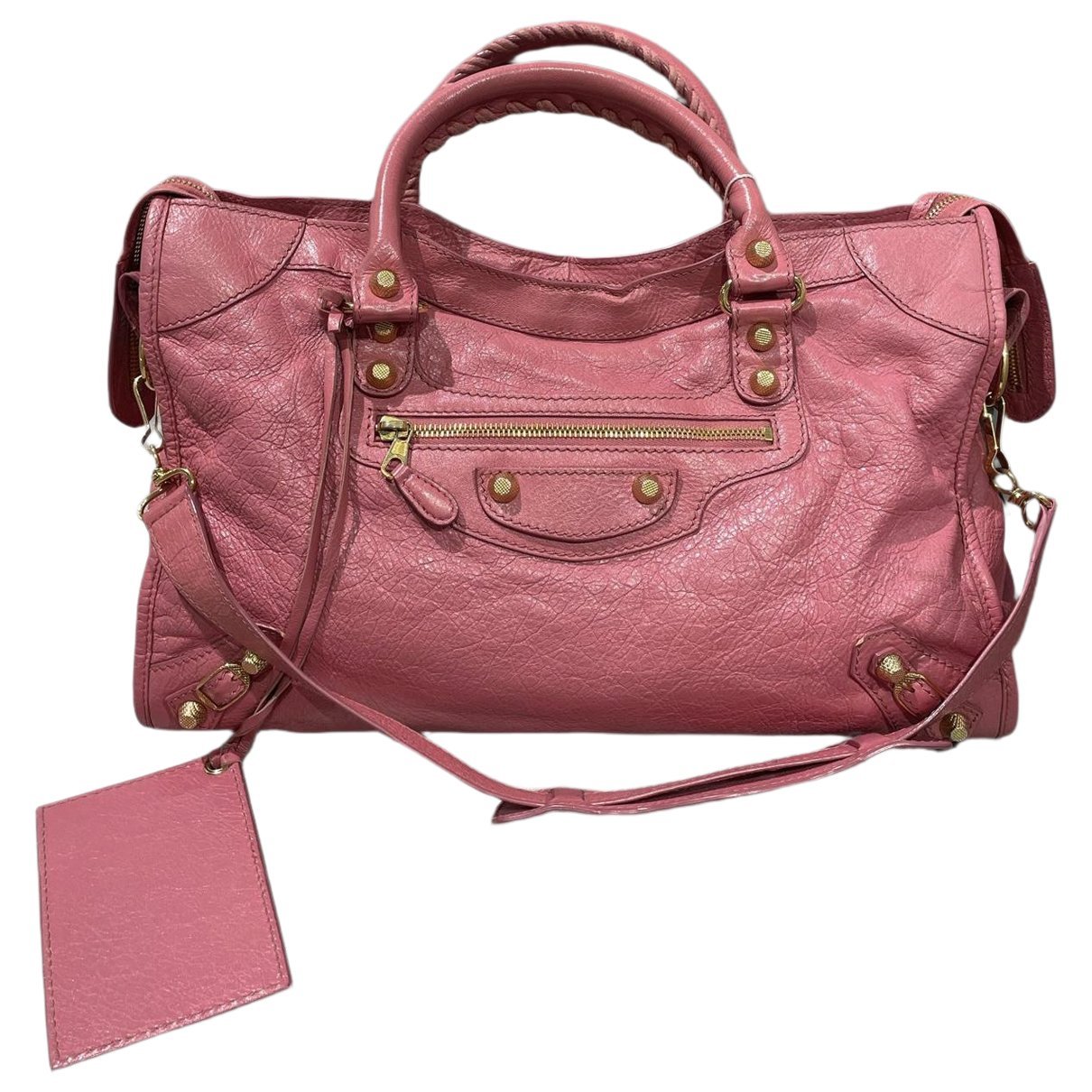 City leather handbag
