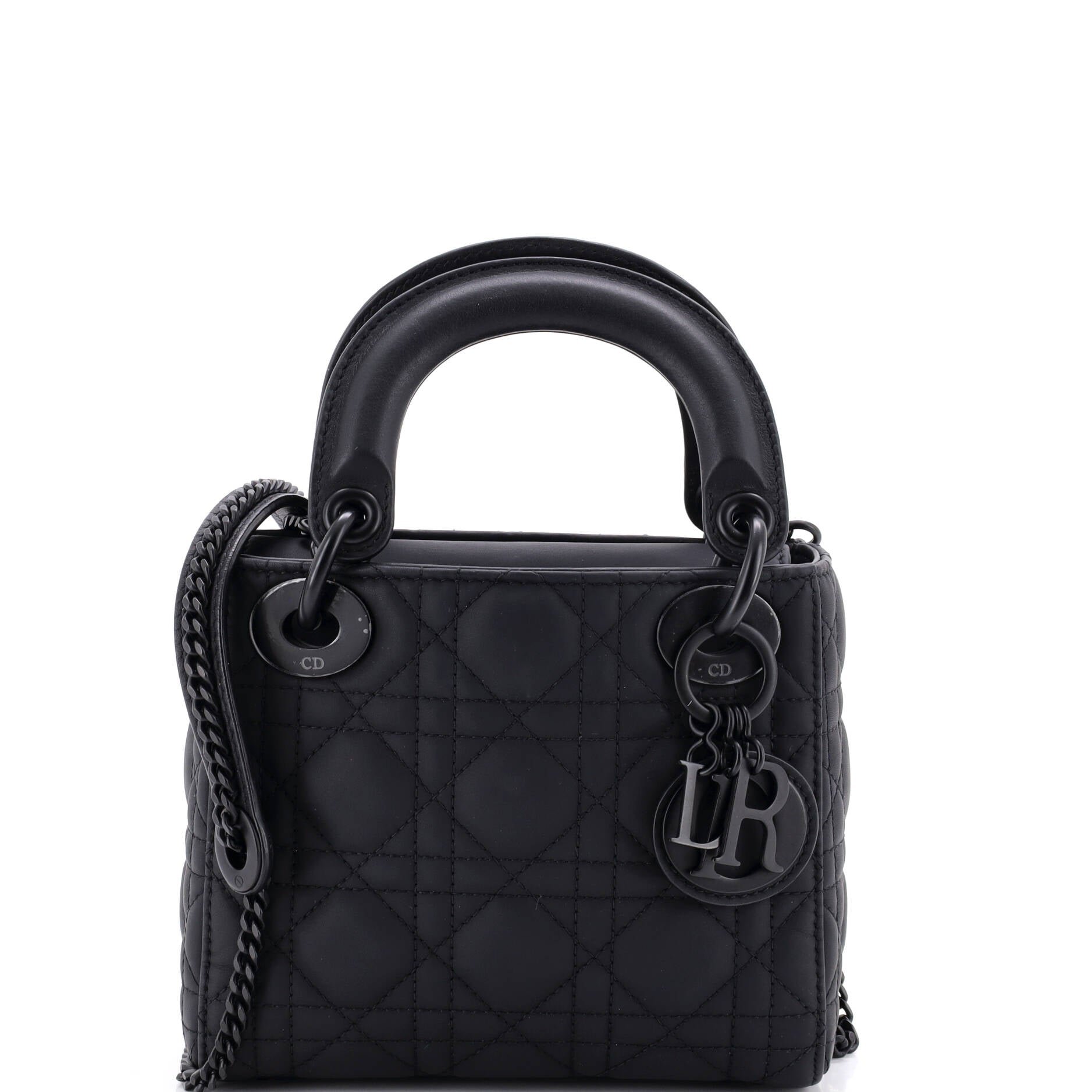 Ultra Matte Lady Dior Chain Bag Cannage Quilt Calfskin Mini