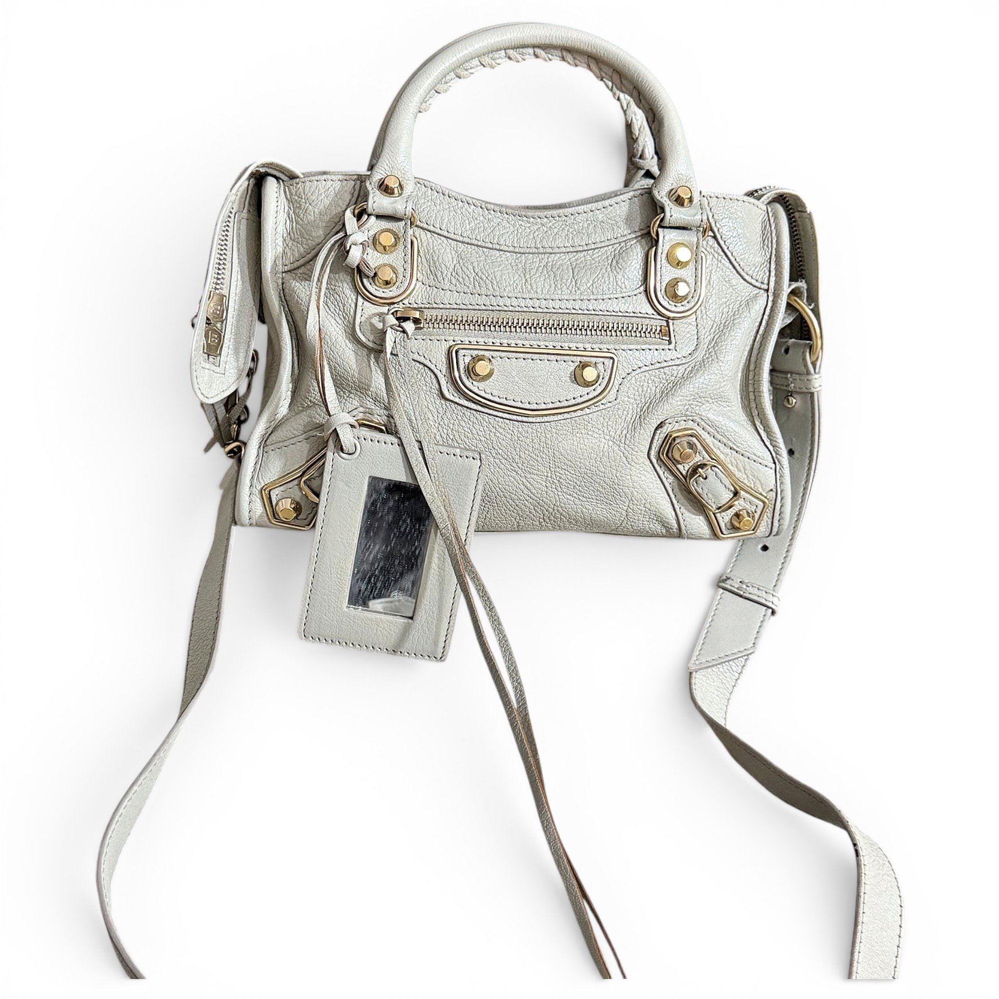 City leather handbag