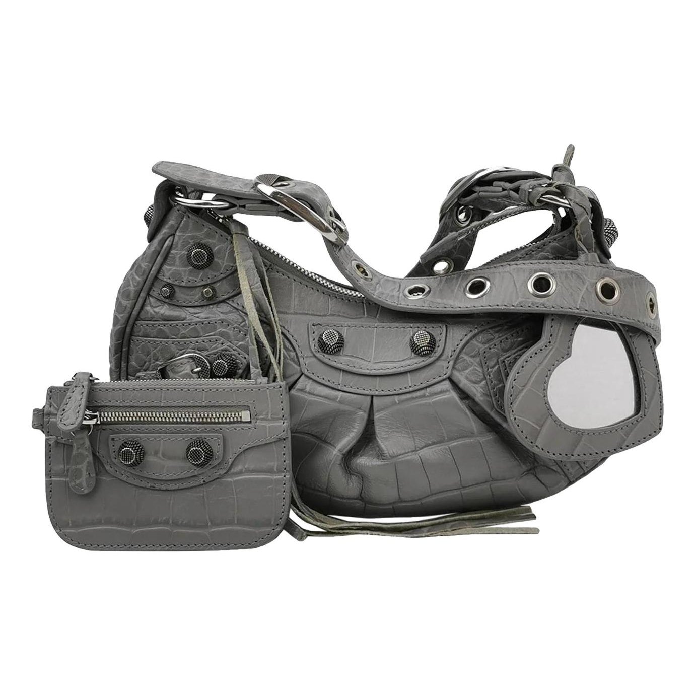 Cable leather mini bag