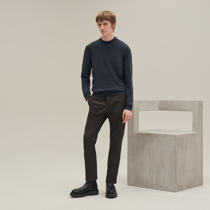 Ardoise Cashmere "Maillon Chaine d'Ancre" Crewneck Sweater