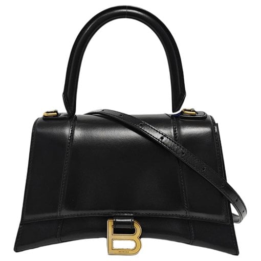 Hourglass leather handbag