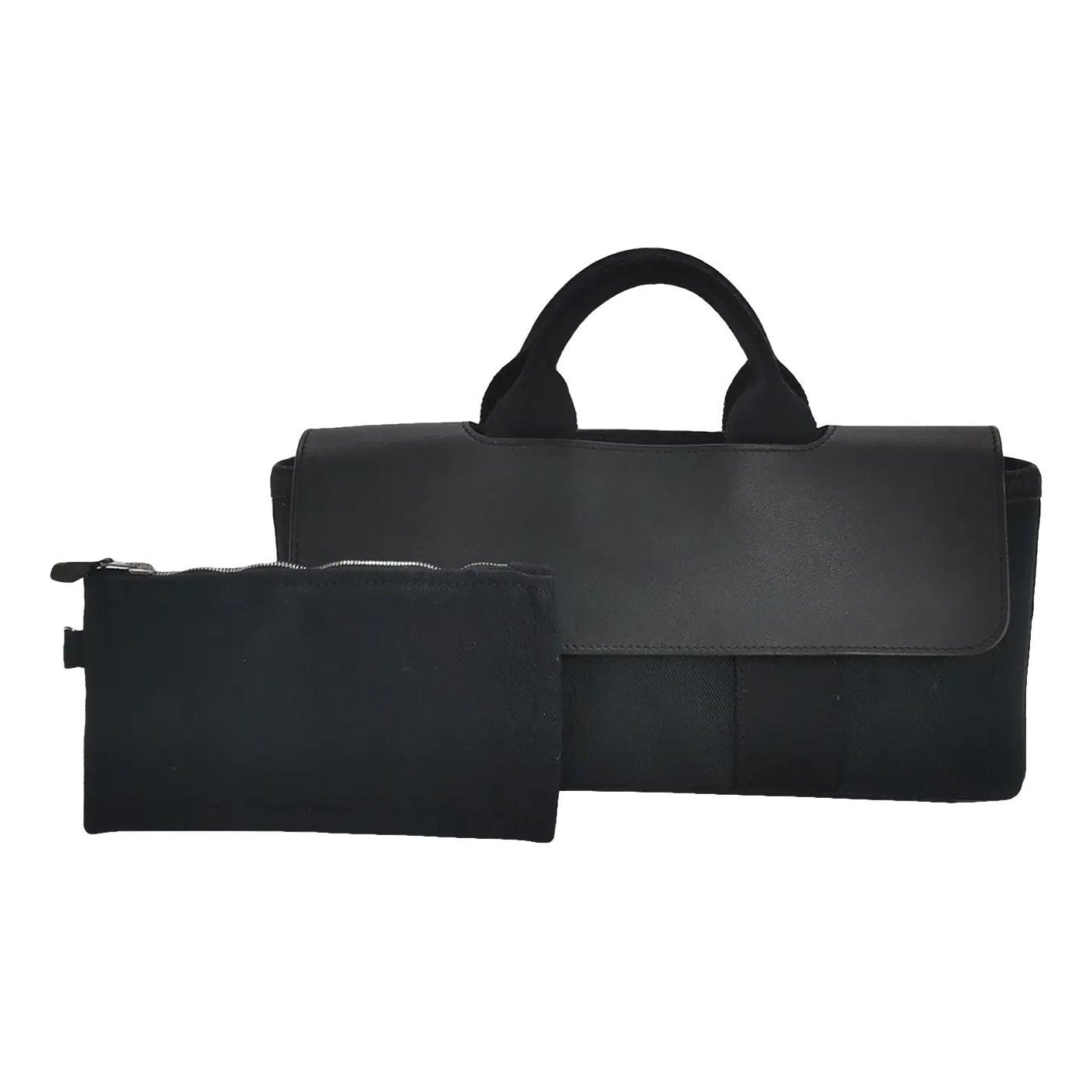 Hermes Valparaiso Handbag Black Evercolor Leather