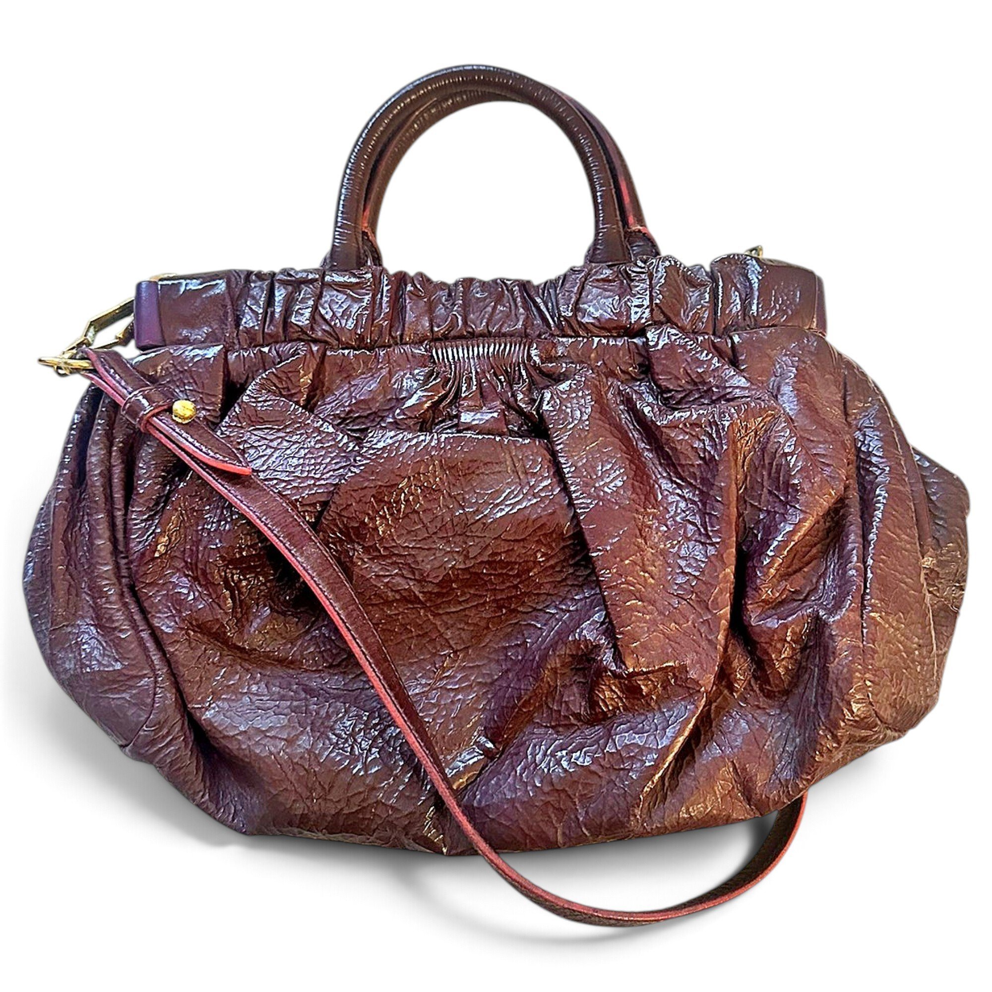 Vitello patent leather handbag