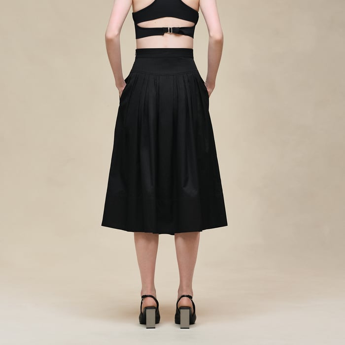 Noir "Mosaique" Pleated Skirt With Basque