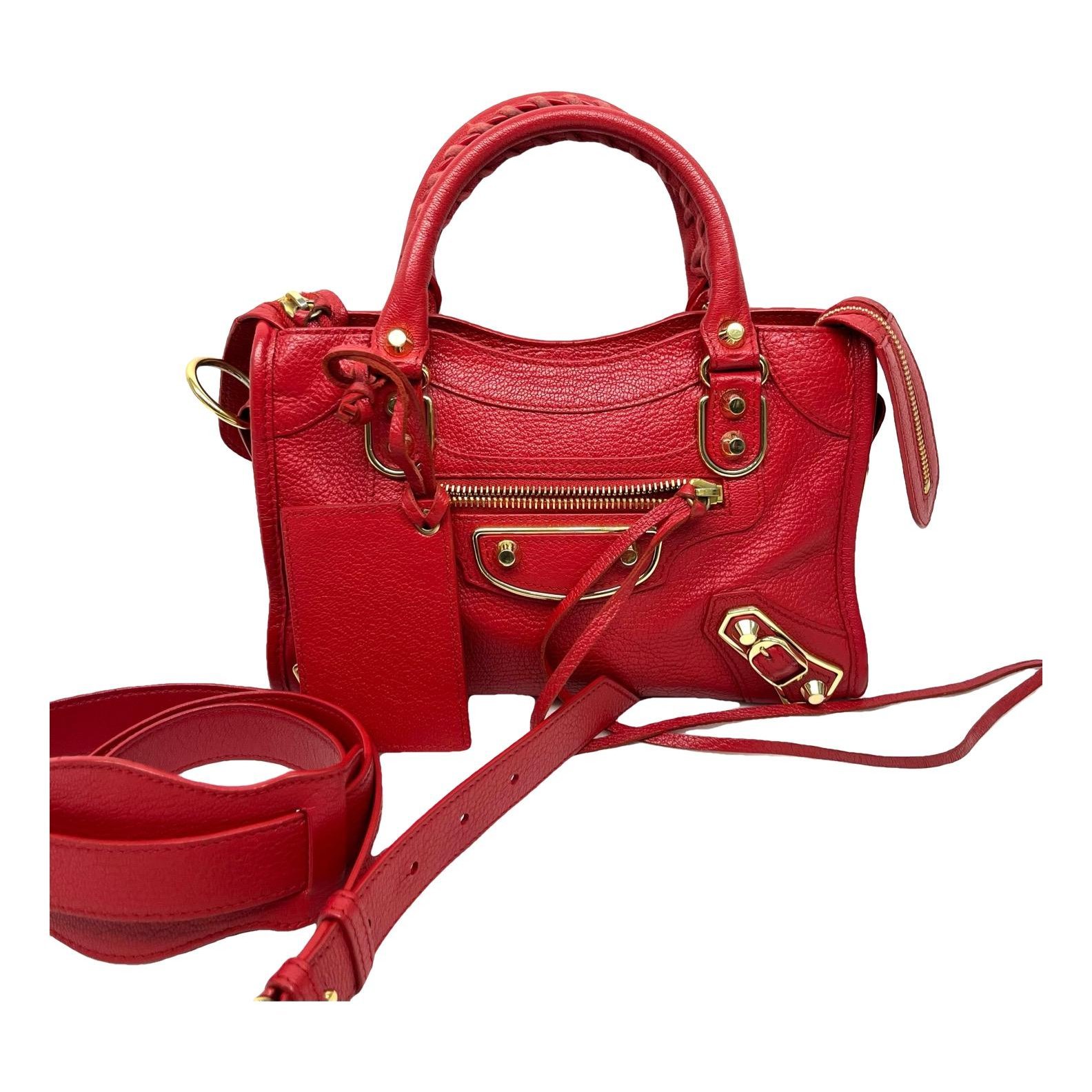 City leather handbag