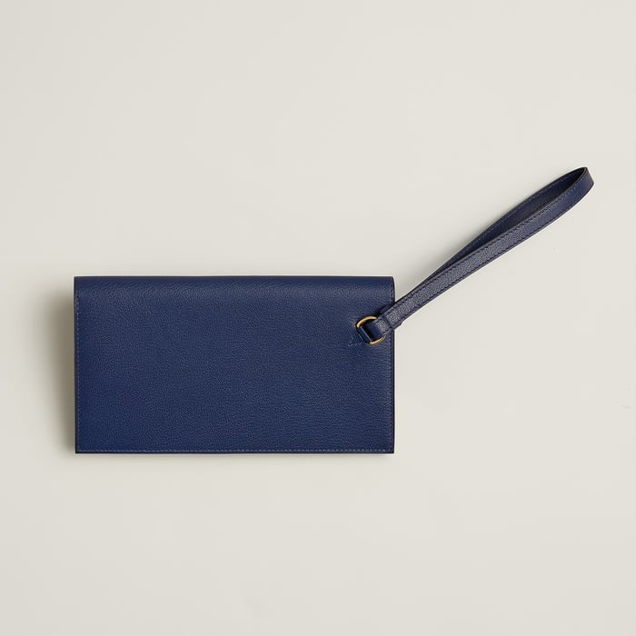 Bleu Saphir Kelly Pocket Long Wallet