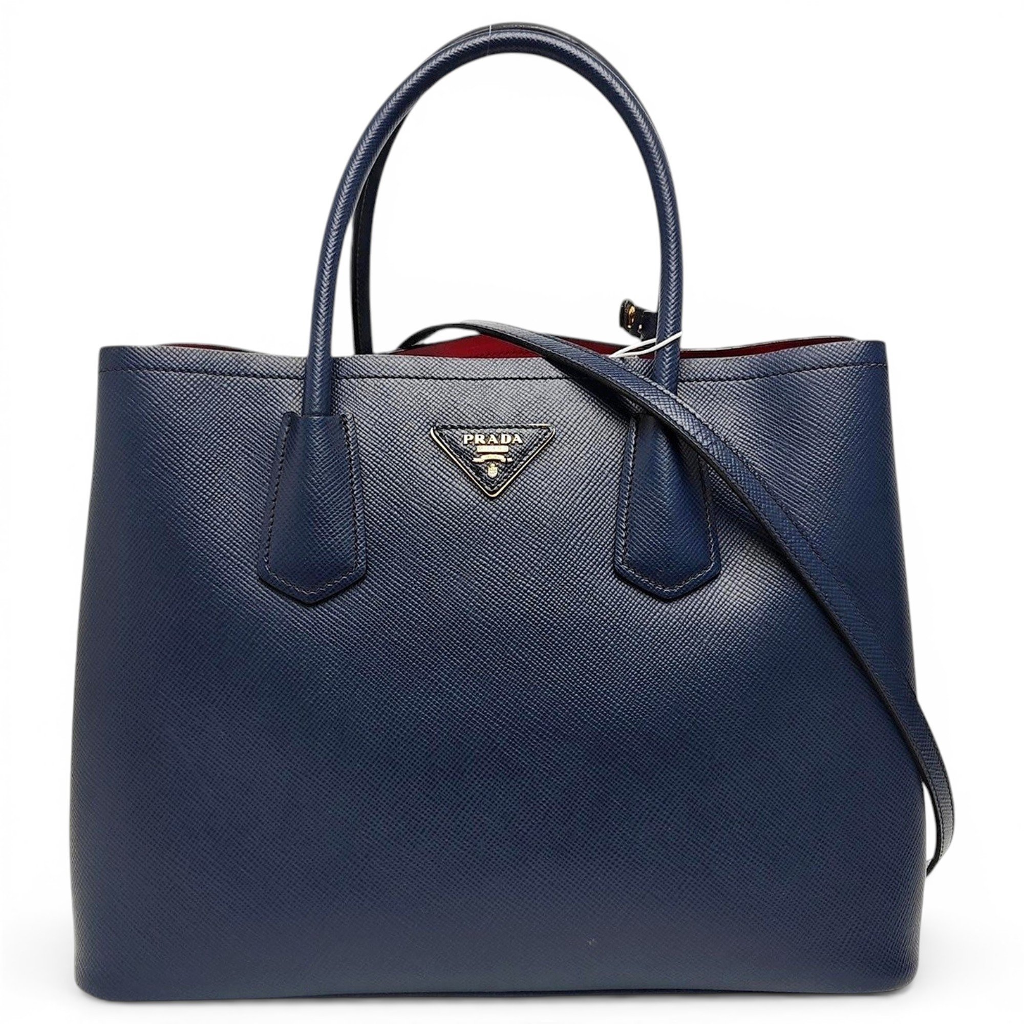 Double leather handbag