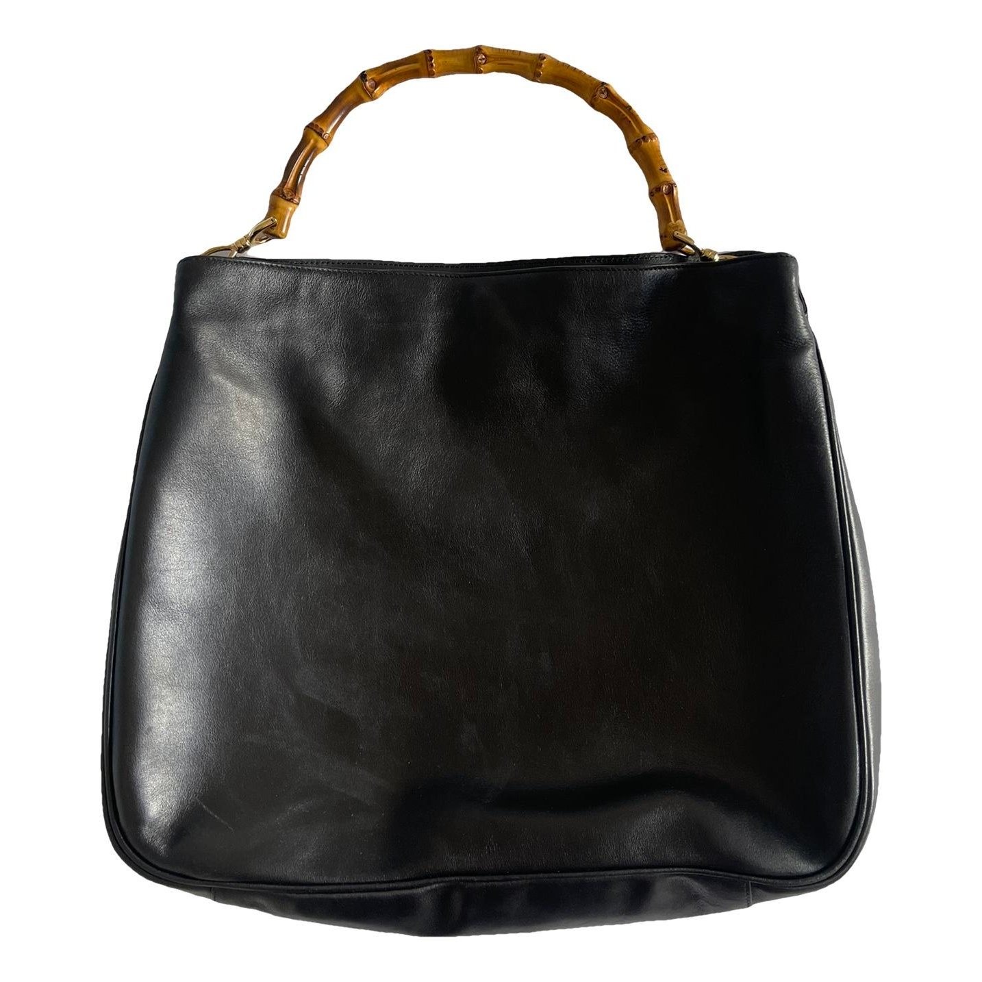 Bamboo Top Handle leather handbag