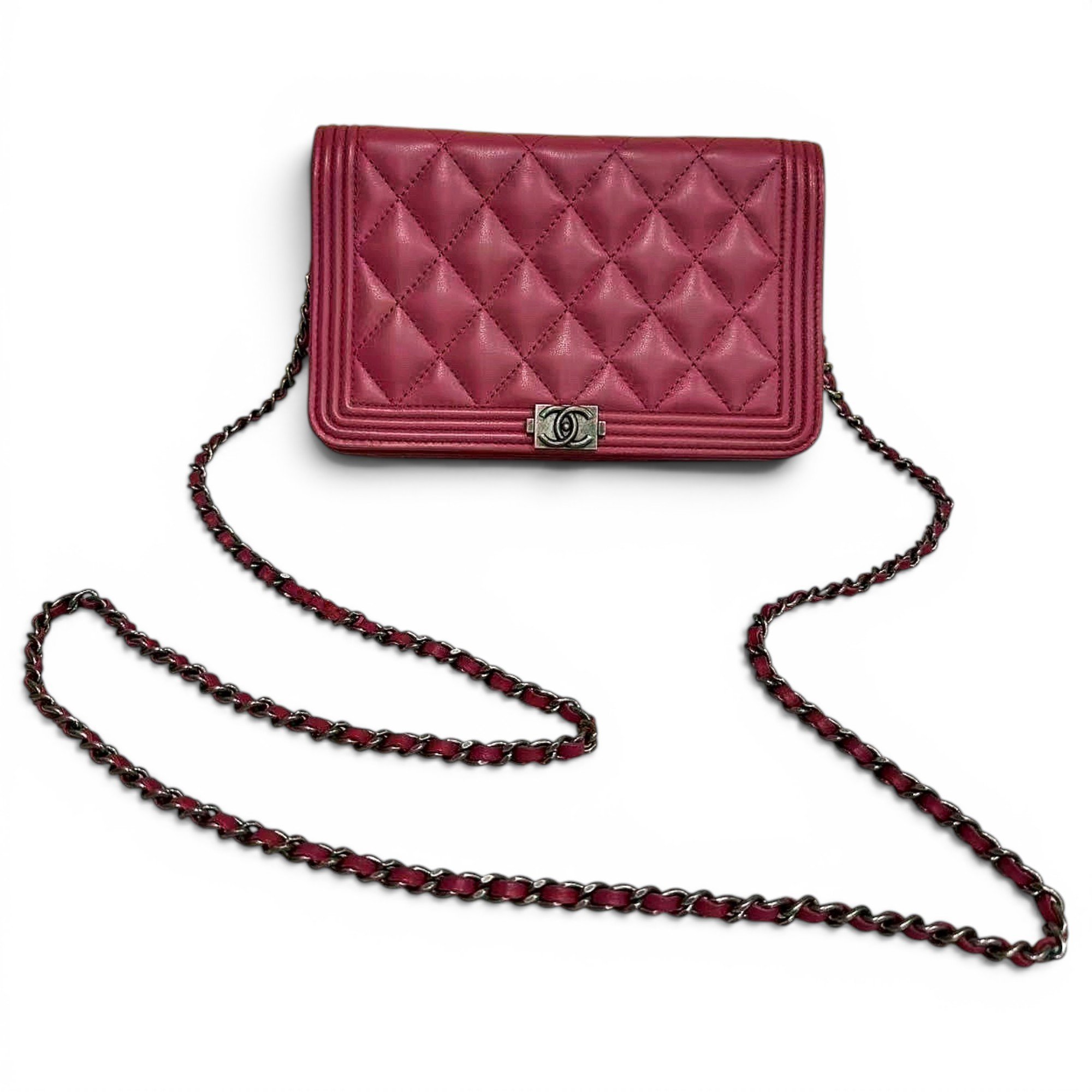 Wallet On Chain Boy leather crossbody bag