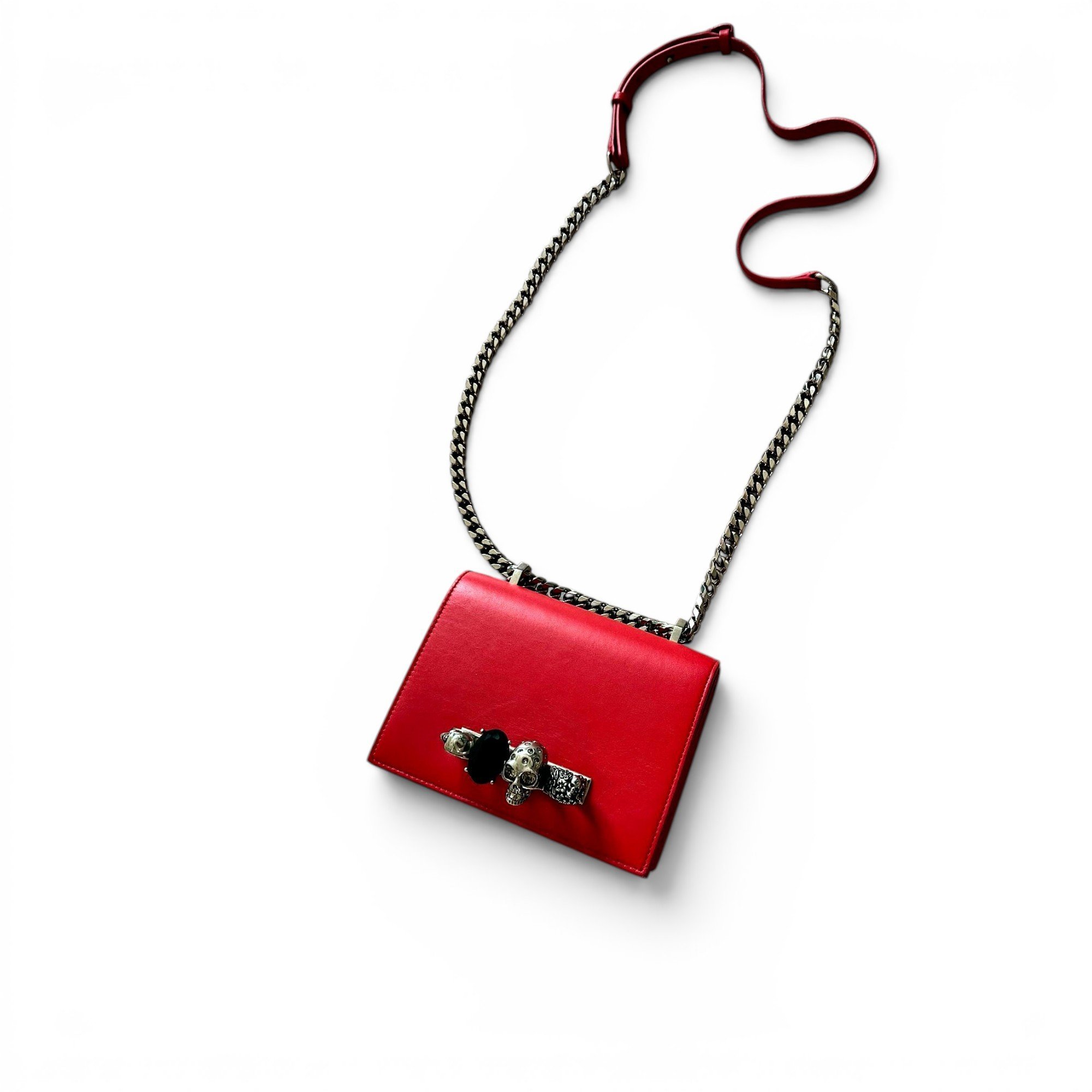 Skull leather handbag