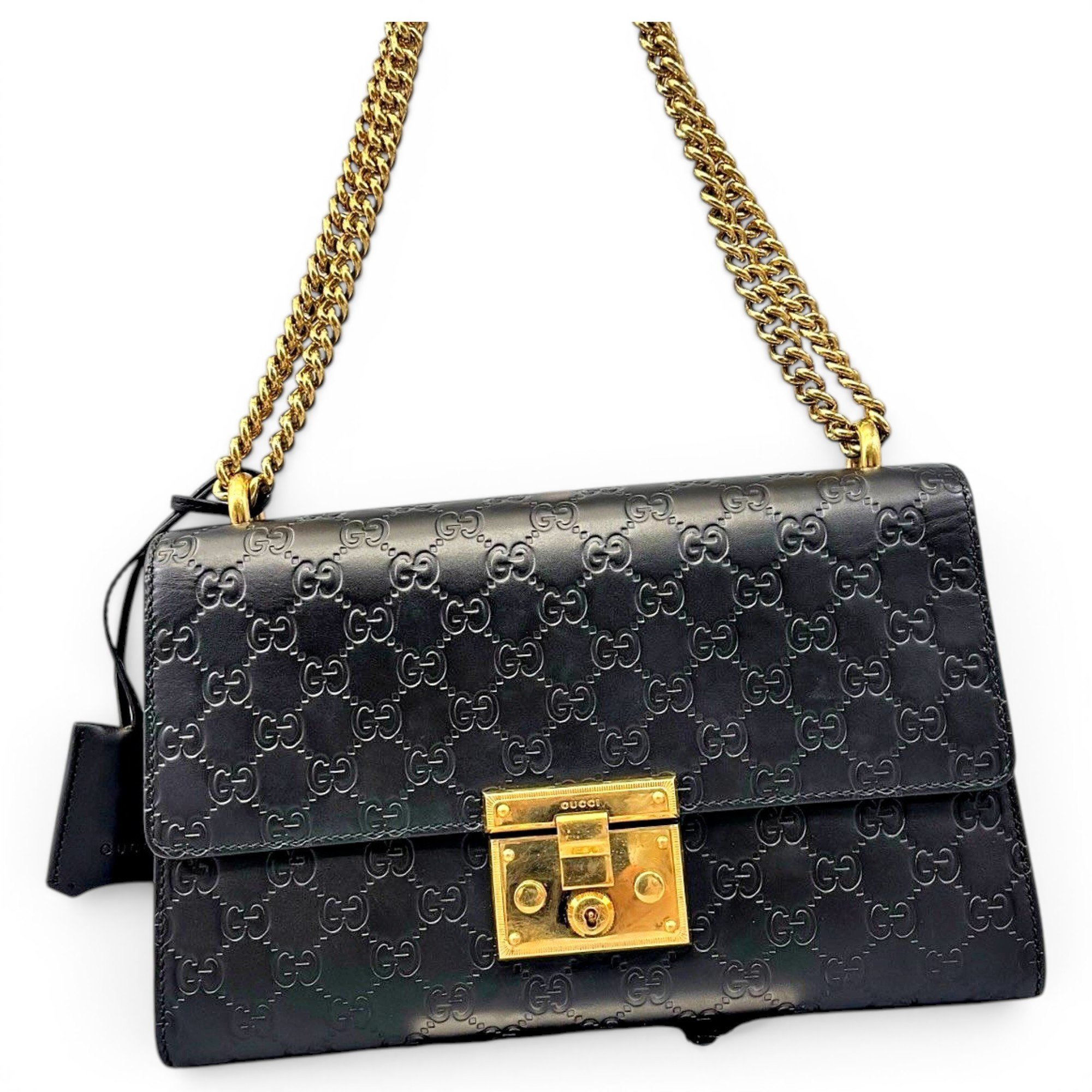 Padlock leather handbag