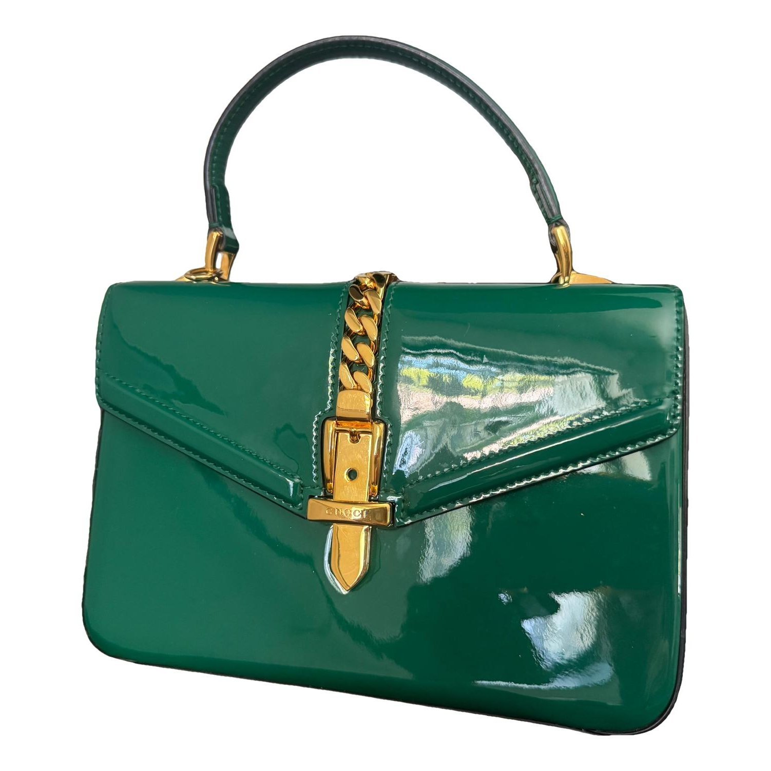 Sylvie patent leather tote