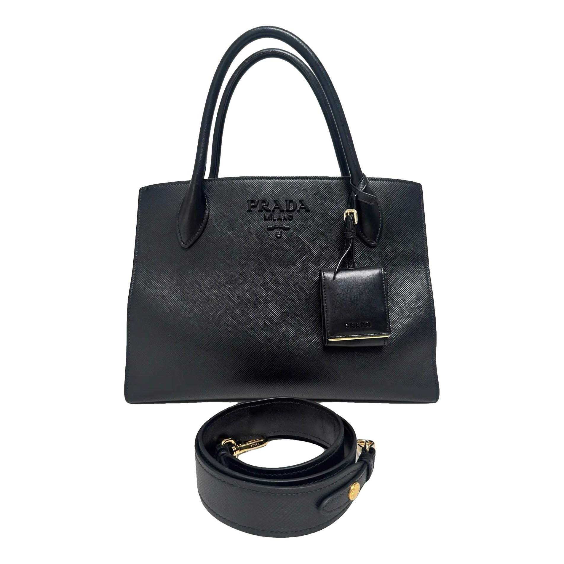 Double leather handbag
