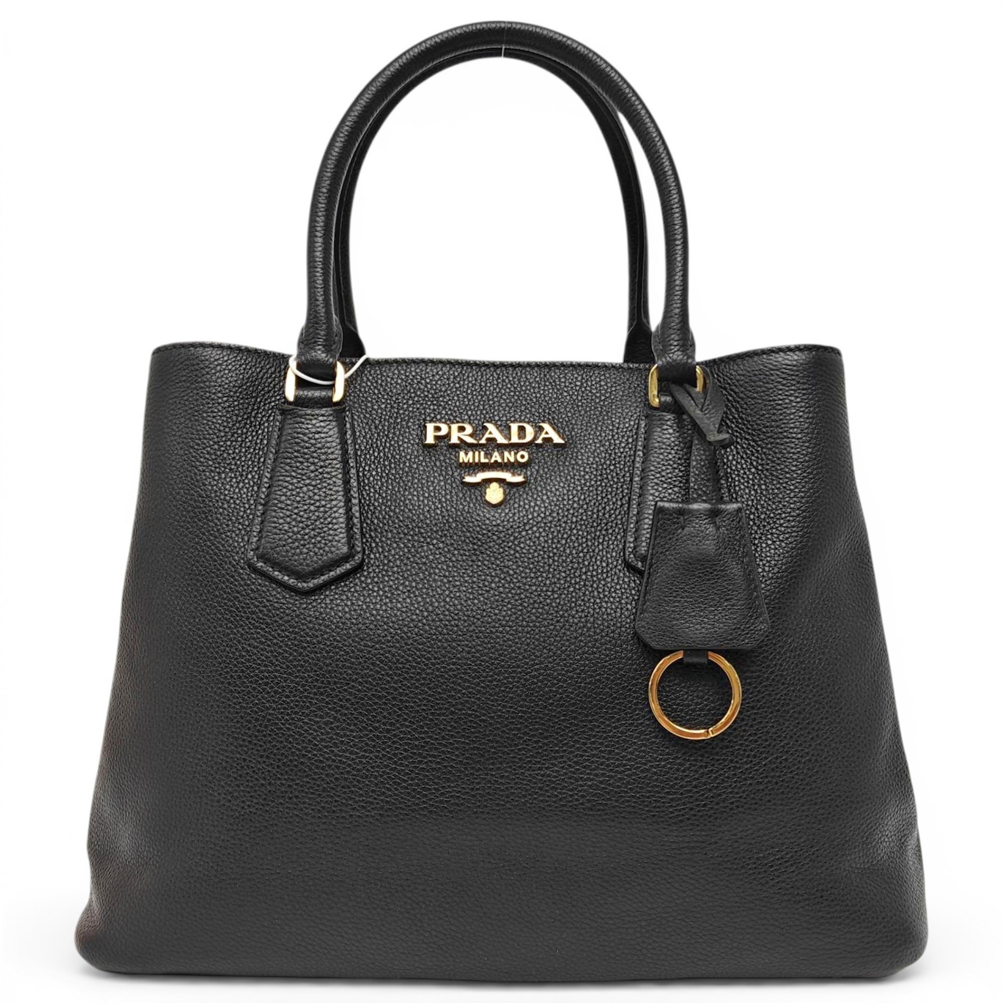 Double leather handbag