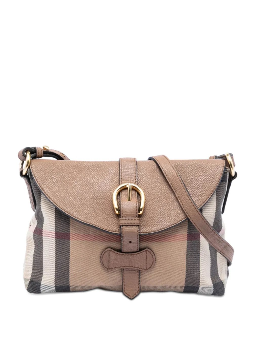 2000-2017 Small House Check Canvas and Leather Horseshoe Milton crossbody bag