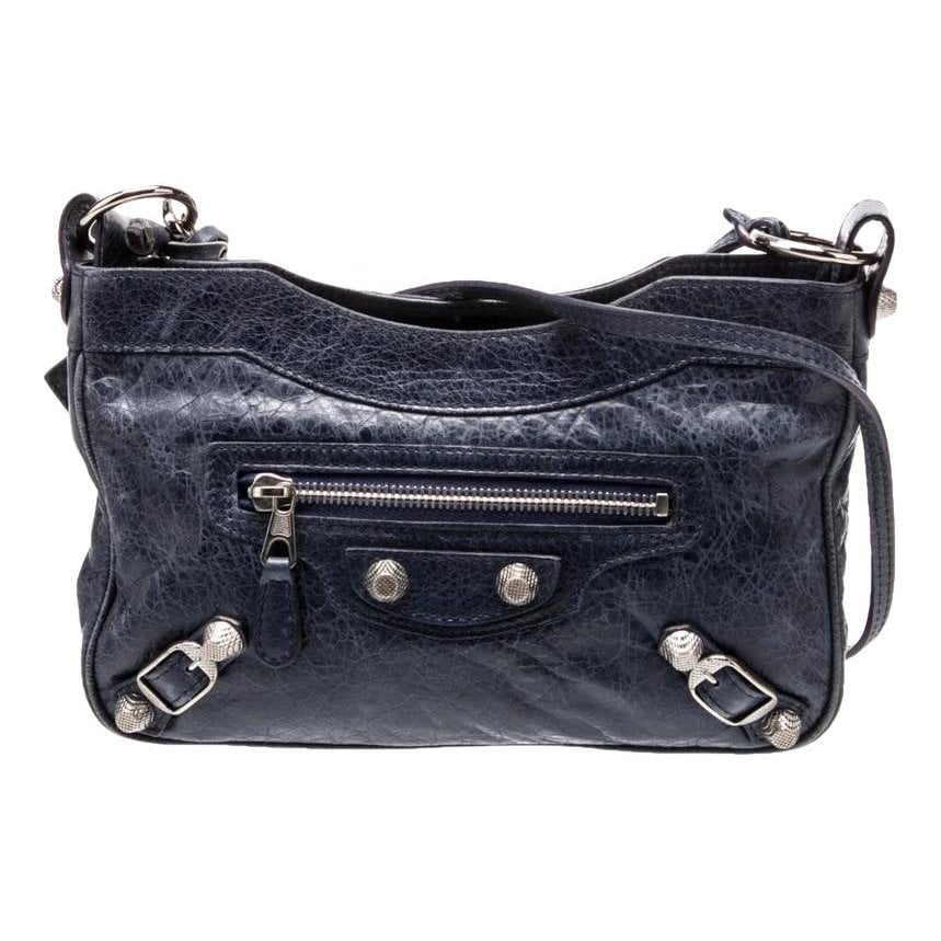 Hip leather handbag
