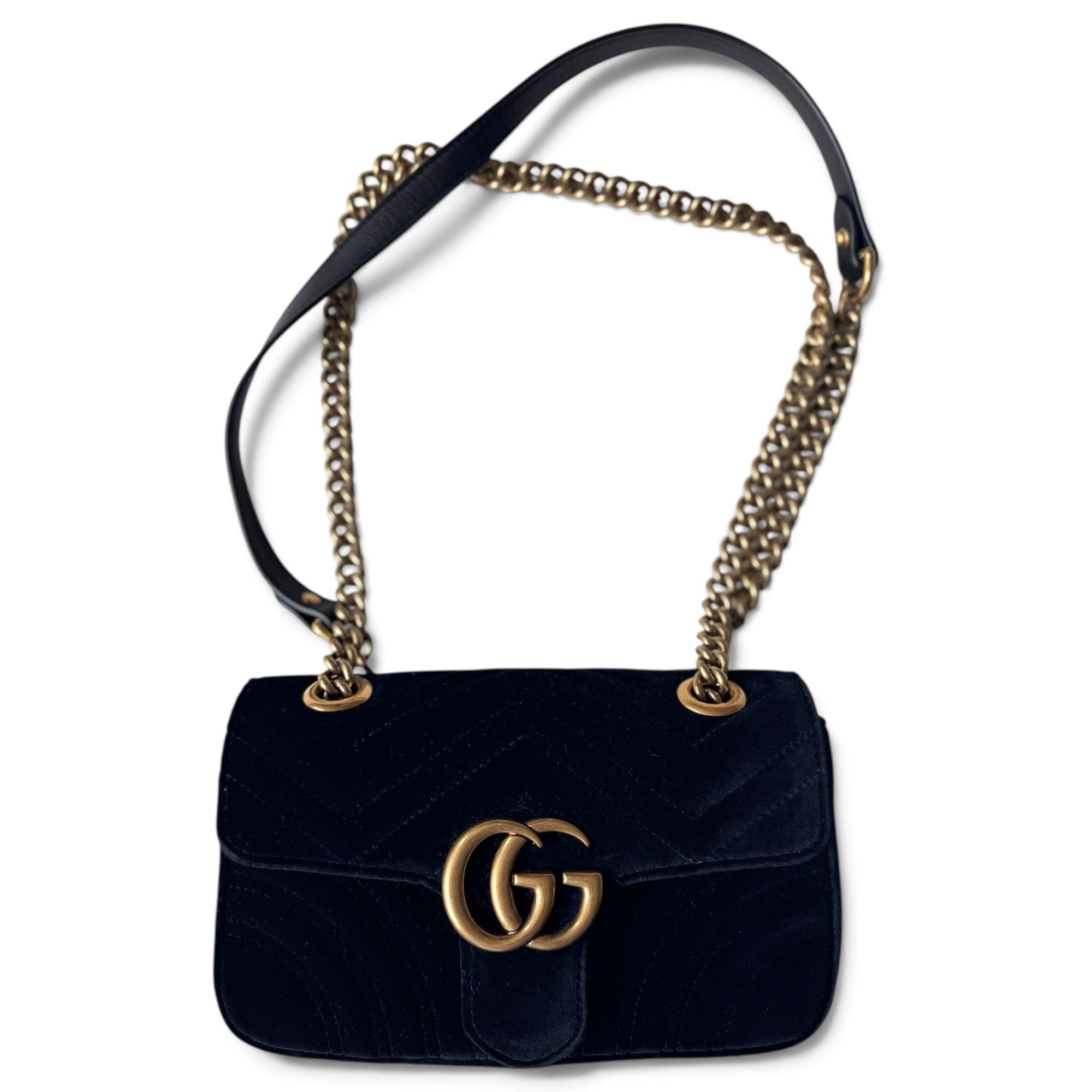 GG Marmont Chain Flap velvet handbag