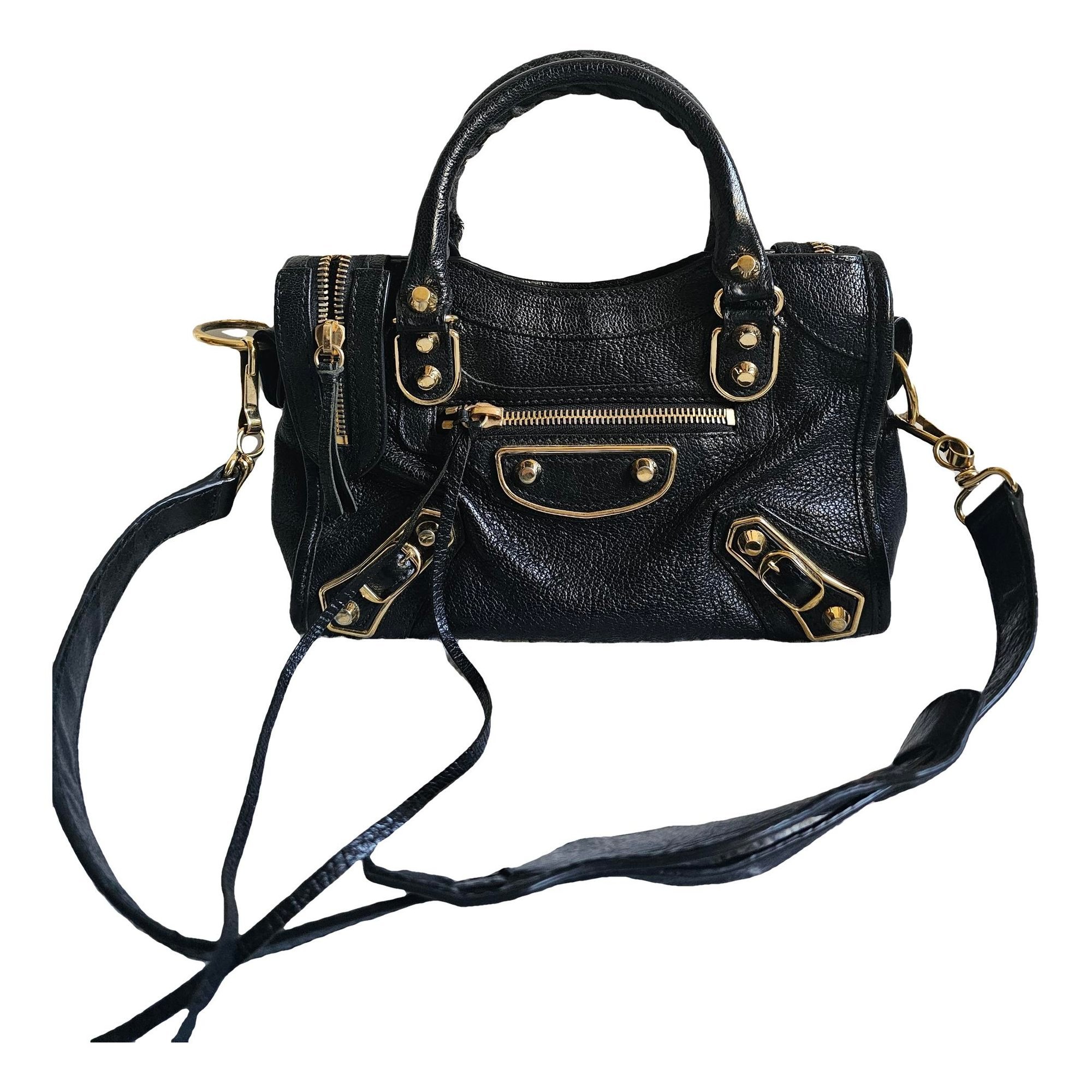 City leather handbag