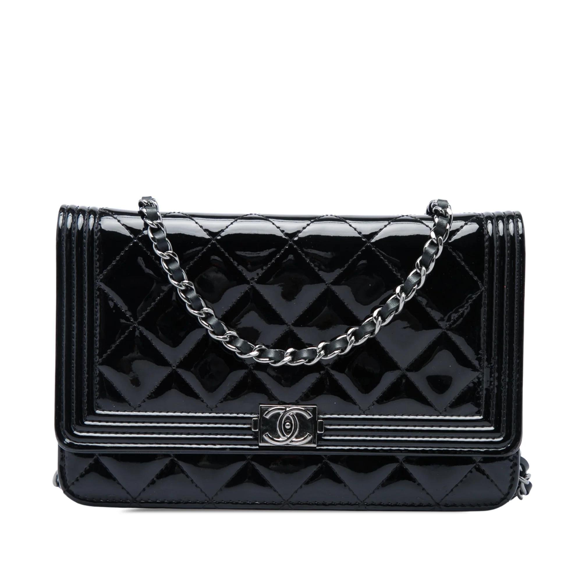Wallet On Chain Boy patent leather handbag