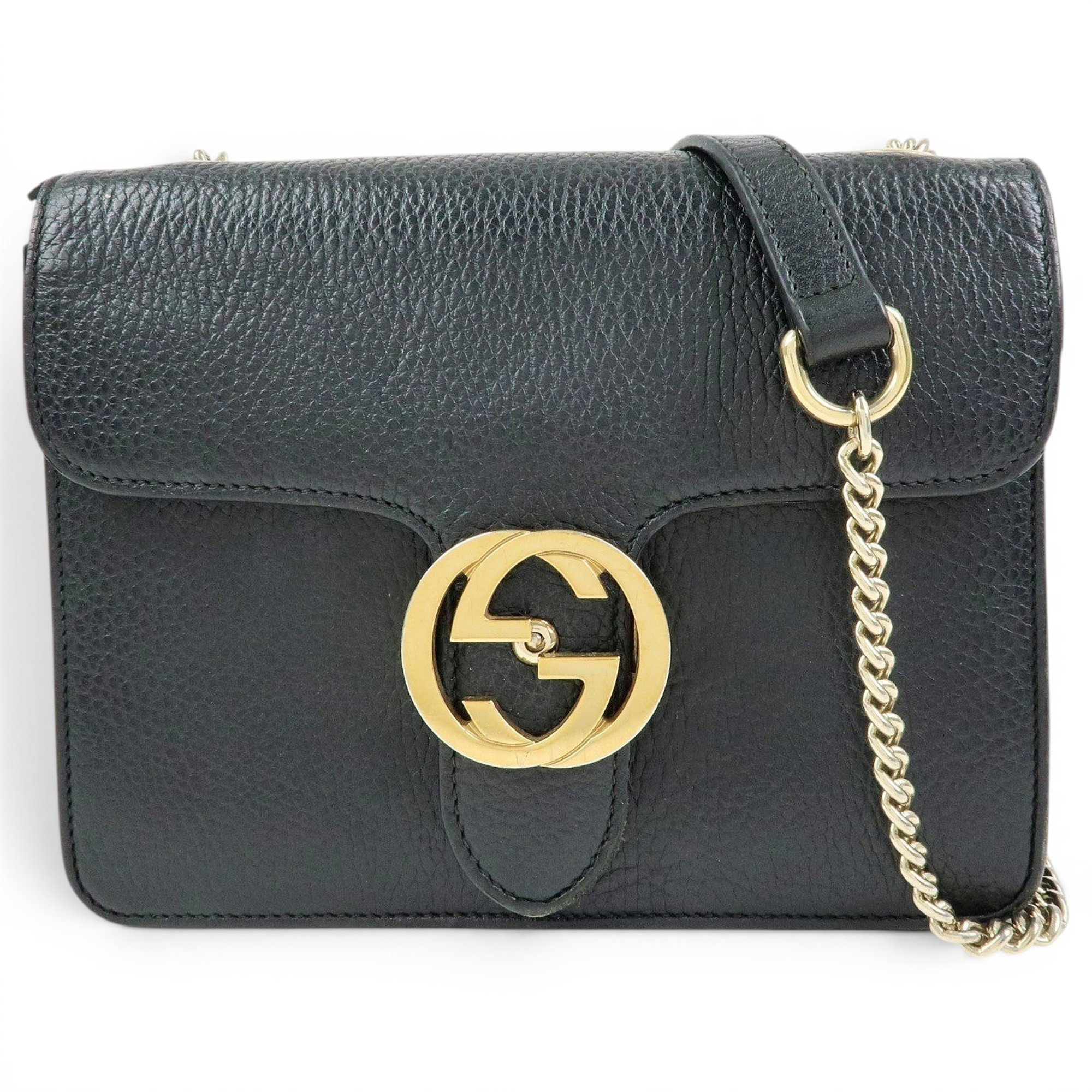Interlocking leather bag