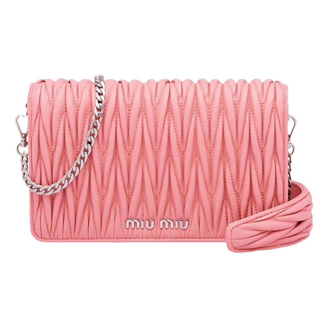 Miu Miu Matelassé leather clutch bag