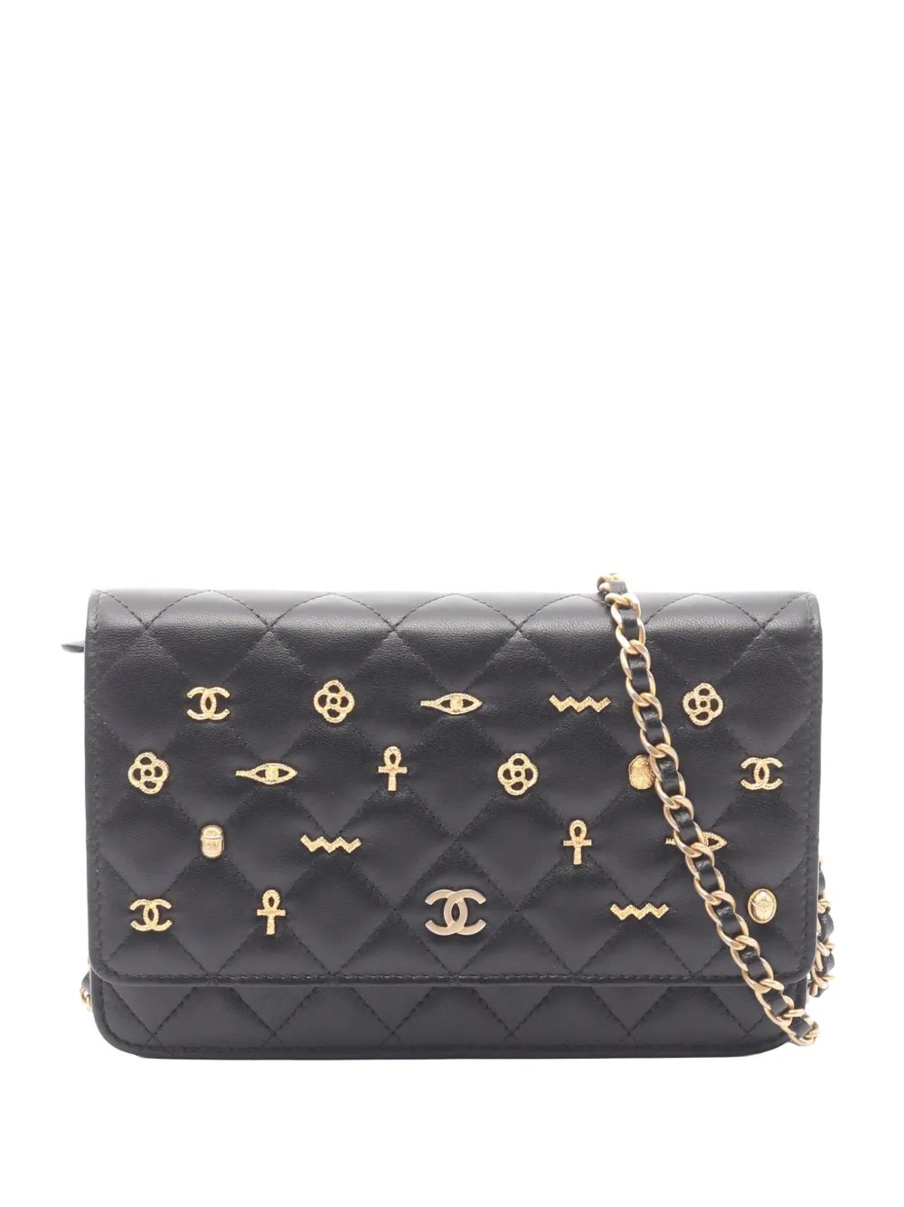 2019 Classic Lambskin Egyptian Amulet Wallet on Chain crossbody bag