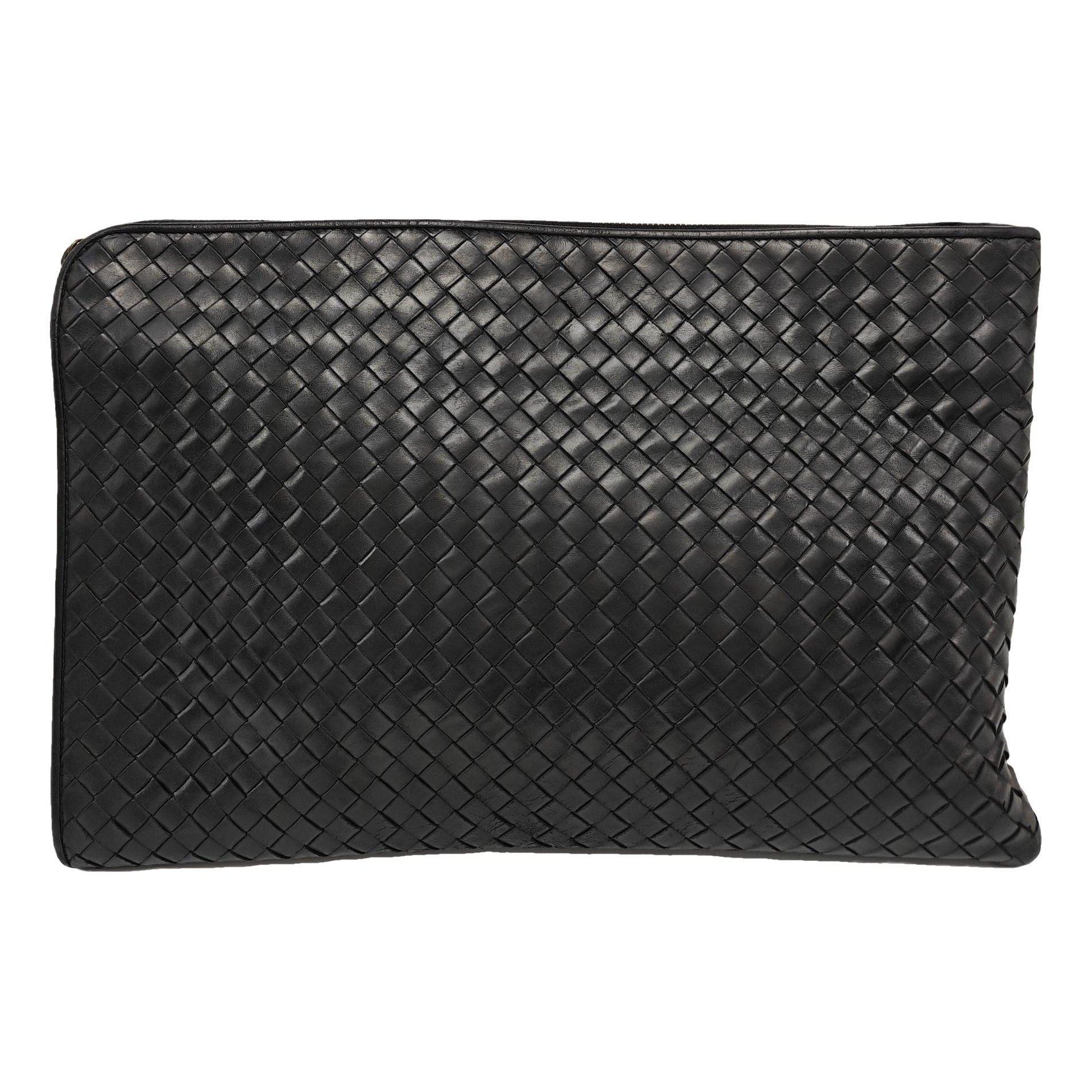 Snap leather clutch bag